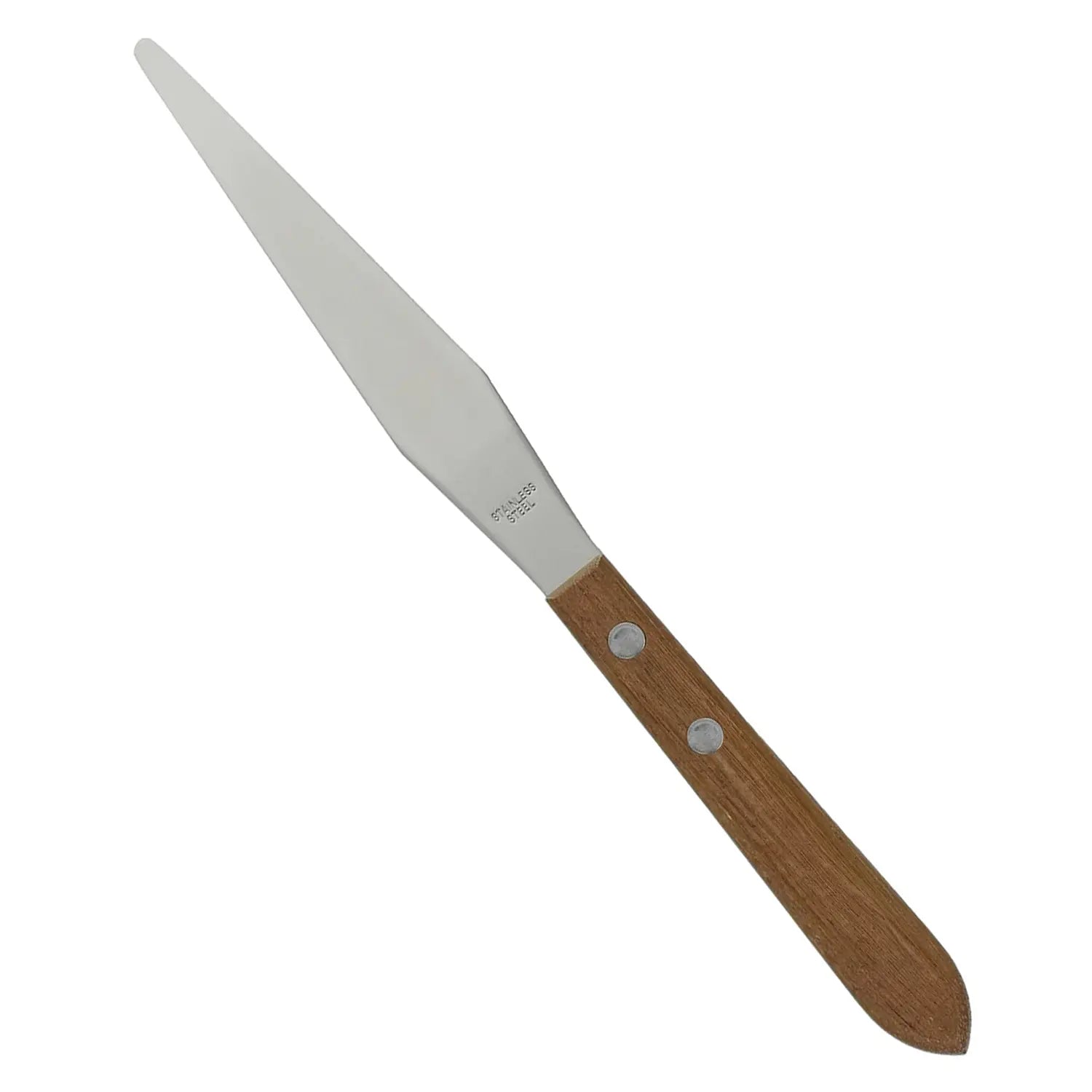 Premium Stainless Steel Tapered Icing Spatula with Ergonomic Wooden Handle - Professional Cake Decorating Tool for Bakers, Pastry Chefs & Home Baking Enthusiasts - Perfect for Frosting, Smoothing & Leveling Cakes, Cupcakes & Desserts