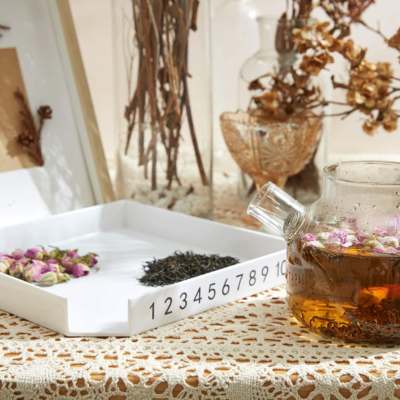 Premium Lapsang Souchong Black Tea with Pink Roses - Aromatic Rose Black Tea Blend for Afternoon Tea | Perfect for Relaxation, Gift Giving & Tea Parties