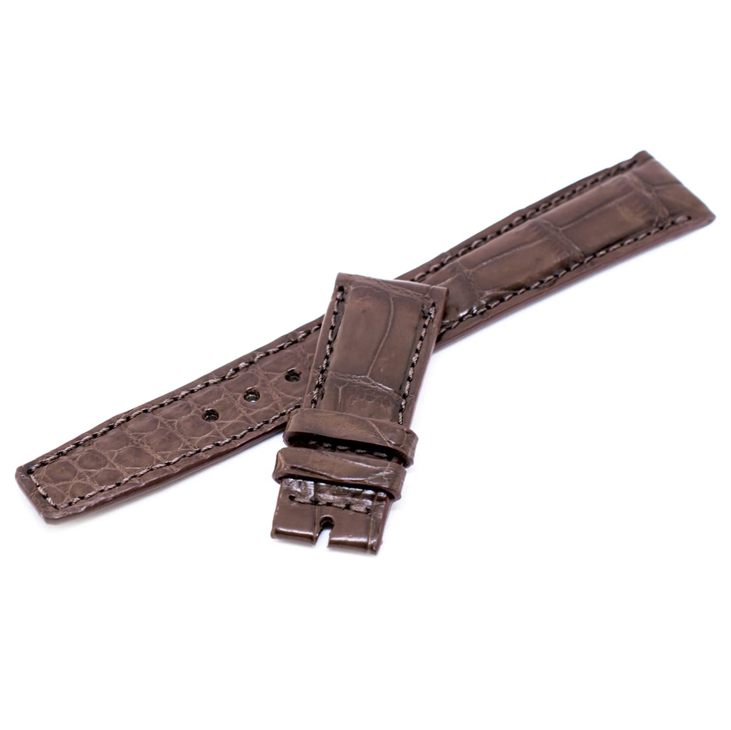 20mm Brown Crocodile Leather Watch Band for IWC Portuguese - Handmade Genuine Leather Strap for Men's Luxury Watches (Perfect for Business, Formal Occasions & Watch Collectors)