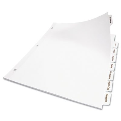 Clear Index Maker Label Punched Dividers - 5-Tab Letter Size White - 50 Sets for Office Organization, Filing Systems & Document Management