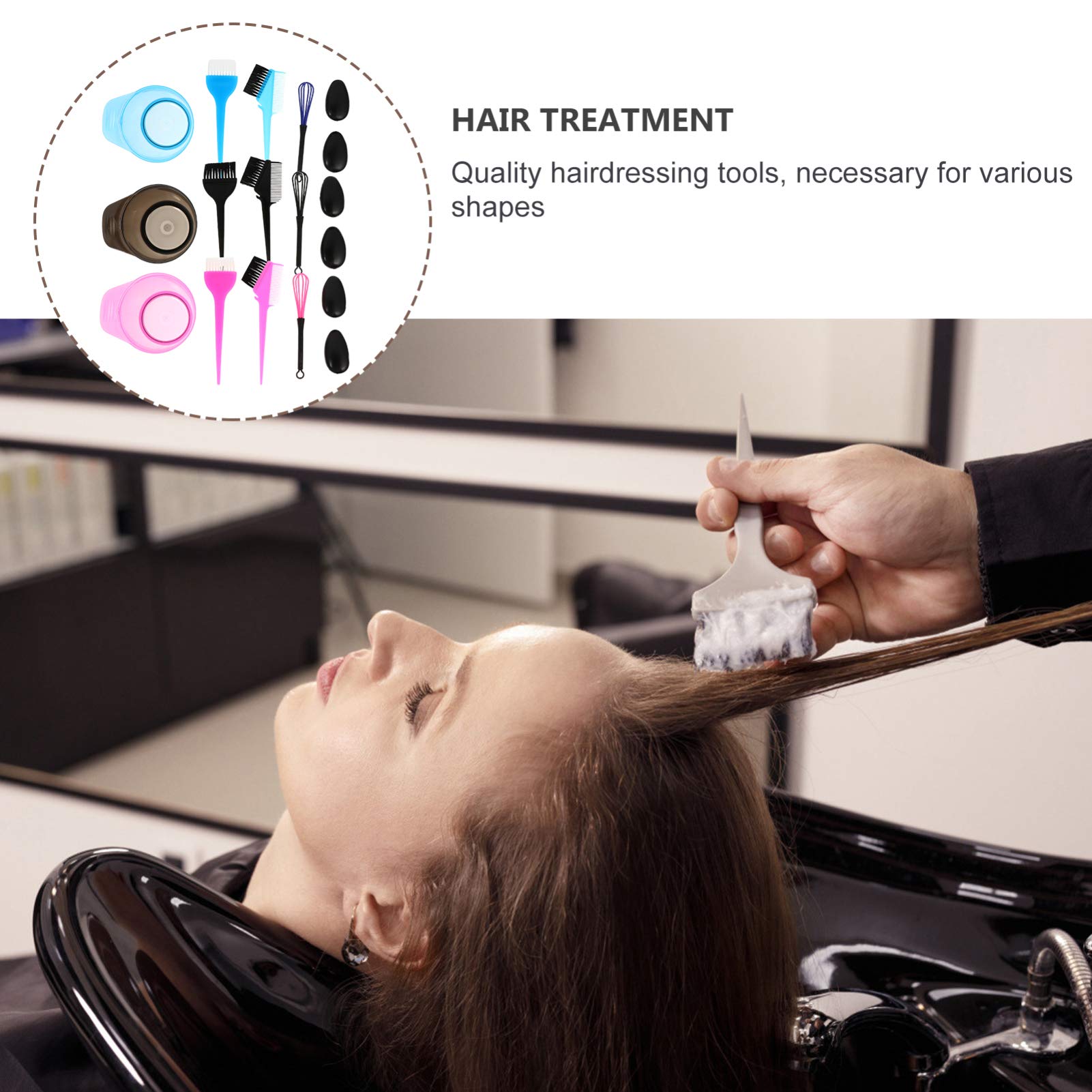 3-Piece Hair Dye Mixing Bowl Kit with Tint Brush & Combs - Professional Hair Coloring Tools for Salon & Home Use - Perfect for DIY Hair Treatment, Highlights & Styling