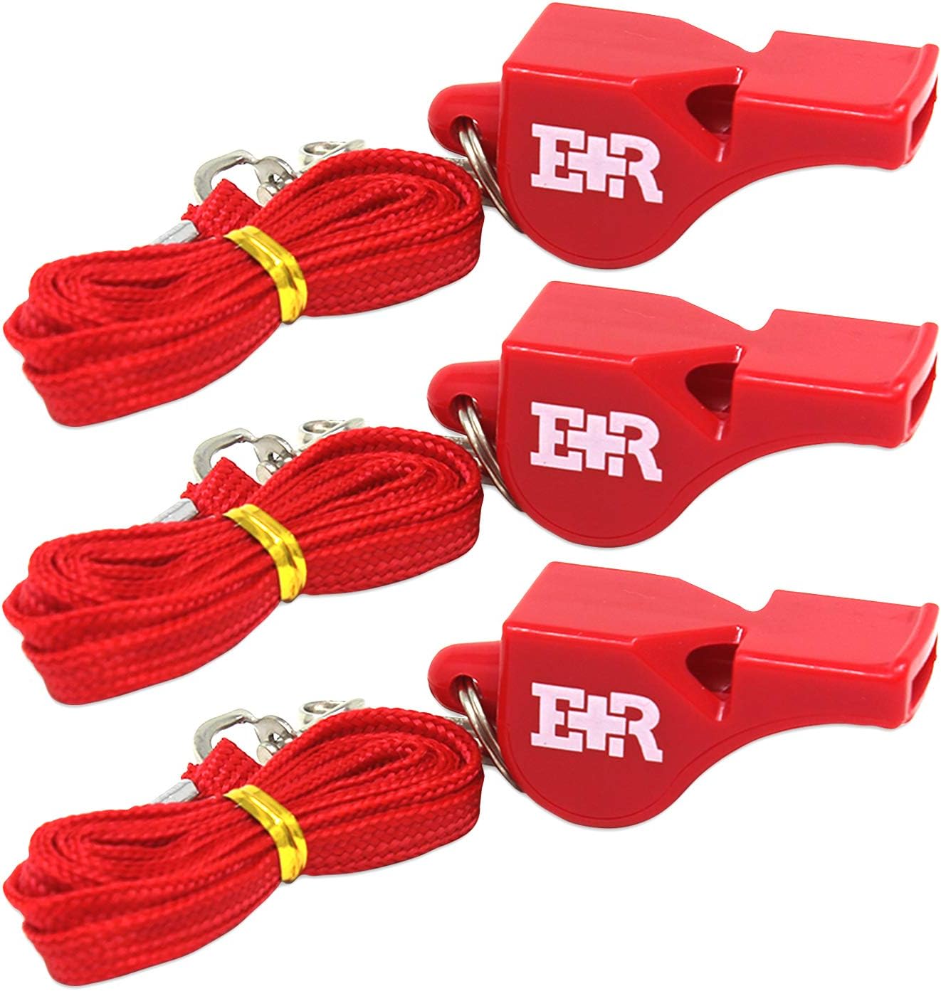 3 Chamber Pealess Whistle with Lanyard - Loud Safety Whistle for Referees, Coaches & Emergency Use - Perfect for Sports, Outdoor Activities & Survival Kits