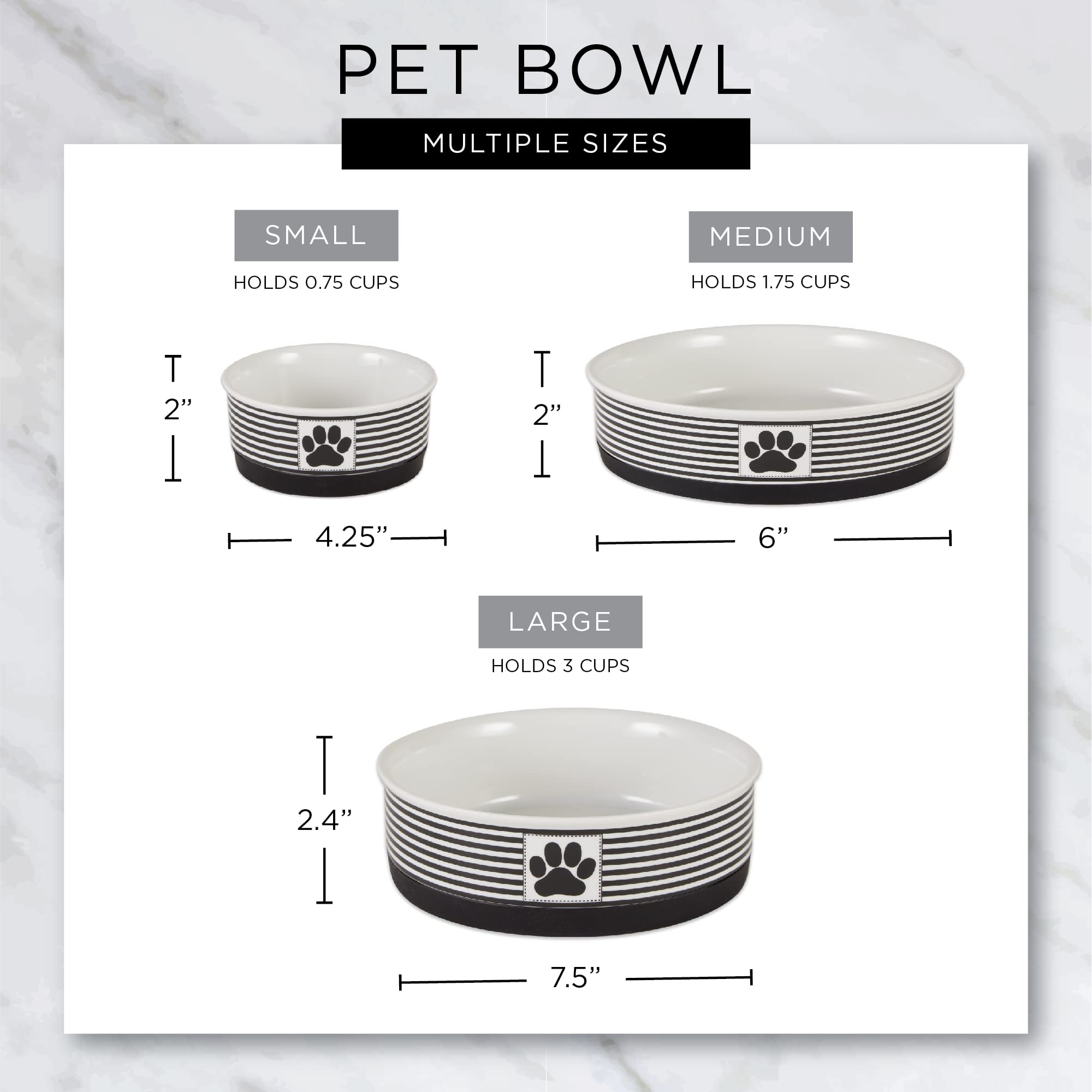 **Bone Dry Trellis Paw Print Pet Bowl Set - Microwave & Dishwasher Safe, Non-Slip Silicone Base, Large 7.5x2.4 Inches, Bubble Gum Color (2-Pack) - Perfect for Dogs & Cats at Home or Travel**
