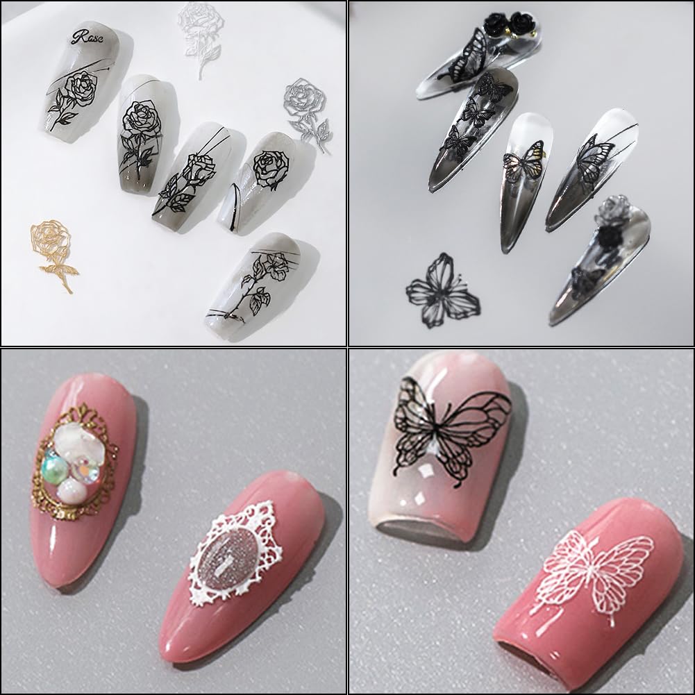 WAYUTO 3D Nail Art Mold Kit - 3 Reusable Silicone Nail Stencils for DIY Manicure, French Tips & Nail Art Designs - Perfect for Women & Girls (Home Salon, Party Nails, Gift Ideas)