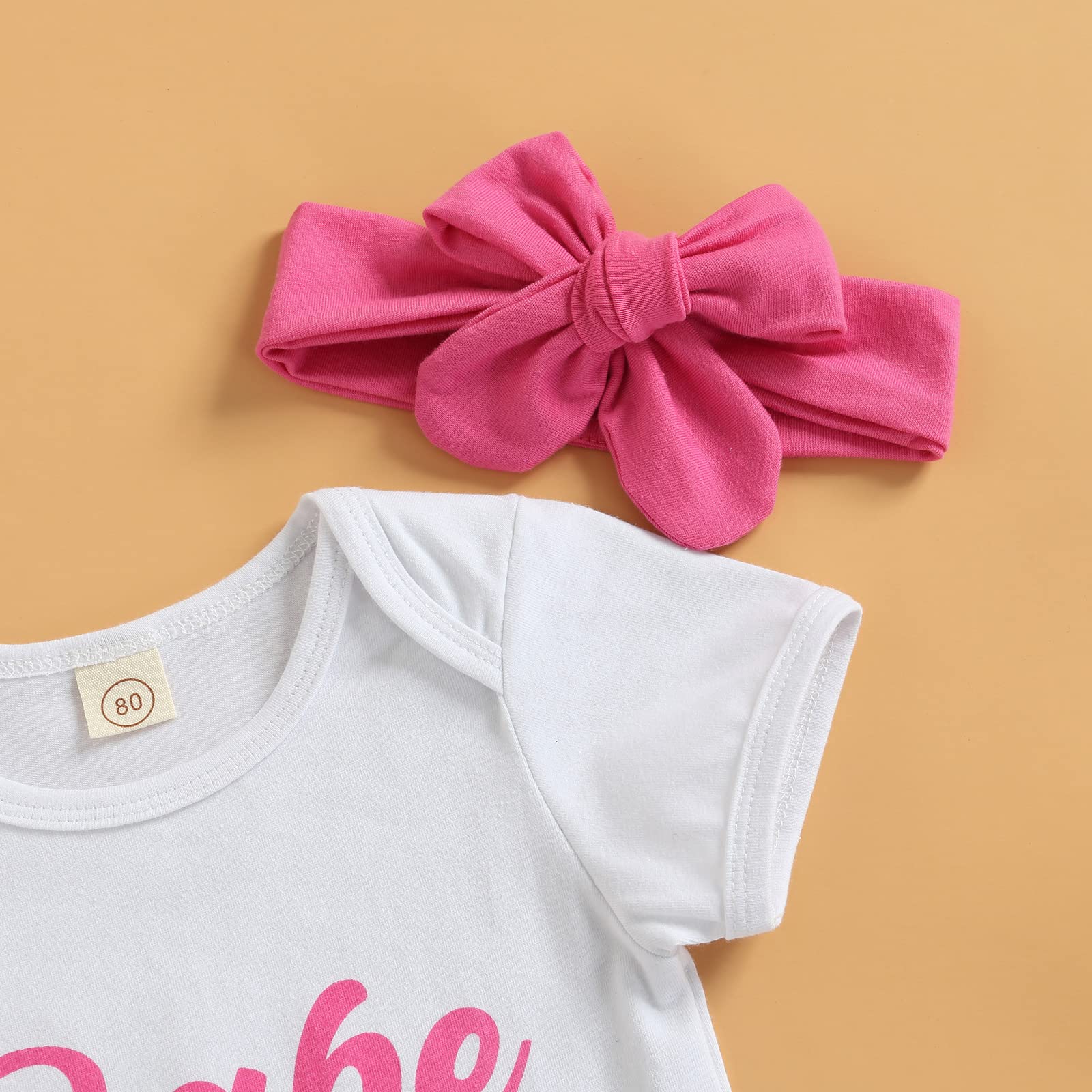 Adorable Newborn Baby Girl Summer Outfit Set - Short Sleeve Bodysuit with Cute Print, High Waist Shorts & Headband | Perfect for Photoshoots, Playdates & Summer Outings