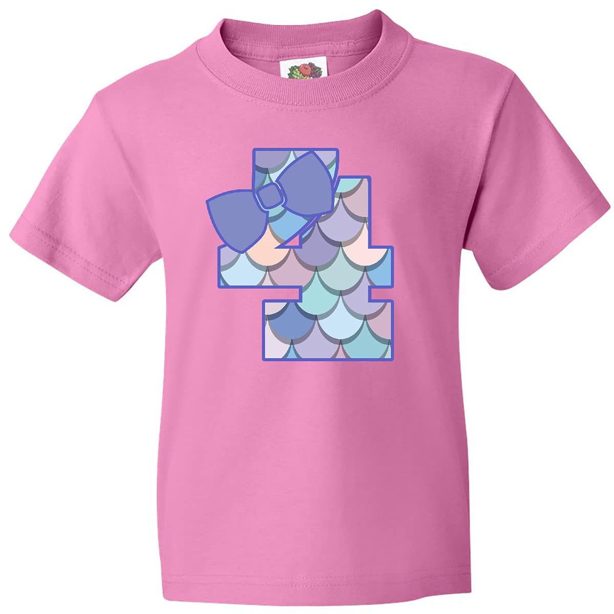 Inktastic 4th Birthday Mermaid Youth T-Shirt for Girls - Cute 4 Year Old Mermaid Themed Birthday Outfit for Parties & Celebrations