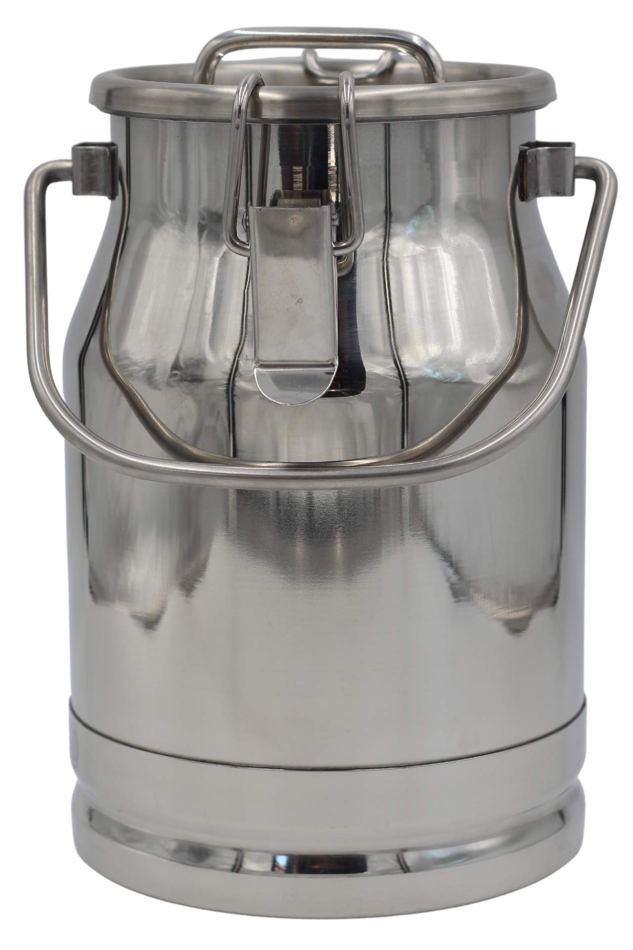 Stainless Steel Milk Transport Can with Strong Sealed Lid & Optional Spigot - 1.3 Gallon Food Grade Container for Farm, Dairy, Restaurant & Catering Use