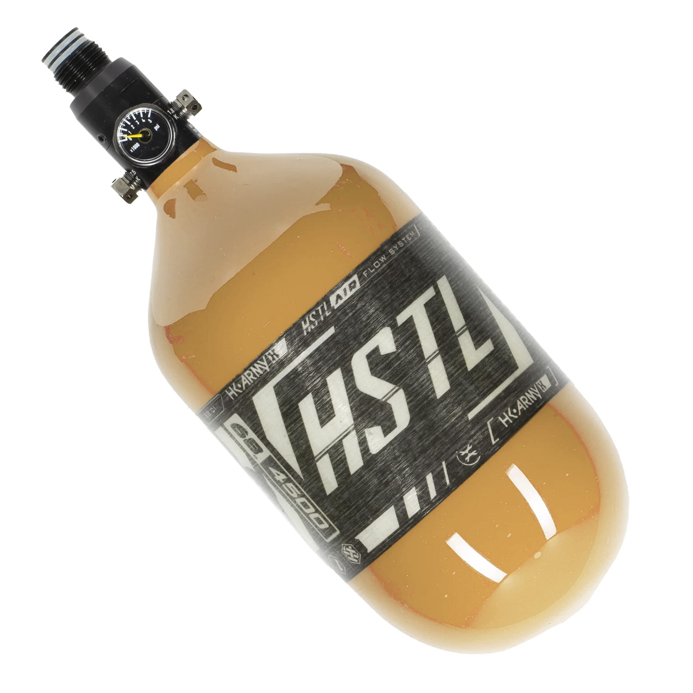HK Army HSTL 68/4500 Carbon Fiber HPA Paintball Air Tank System with Standard Regulator - Lightweight & Durable for Tournament & Woodsball Scenarios