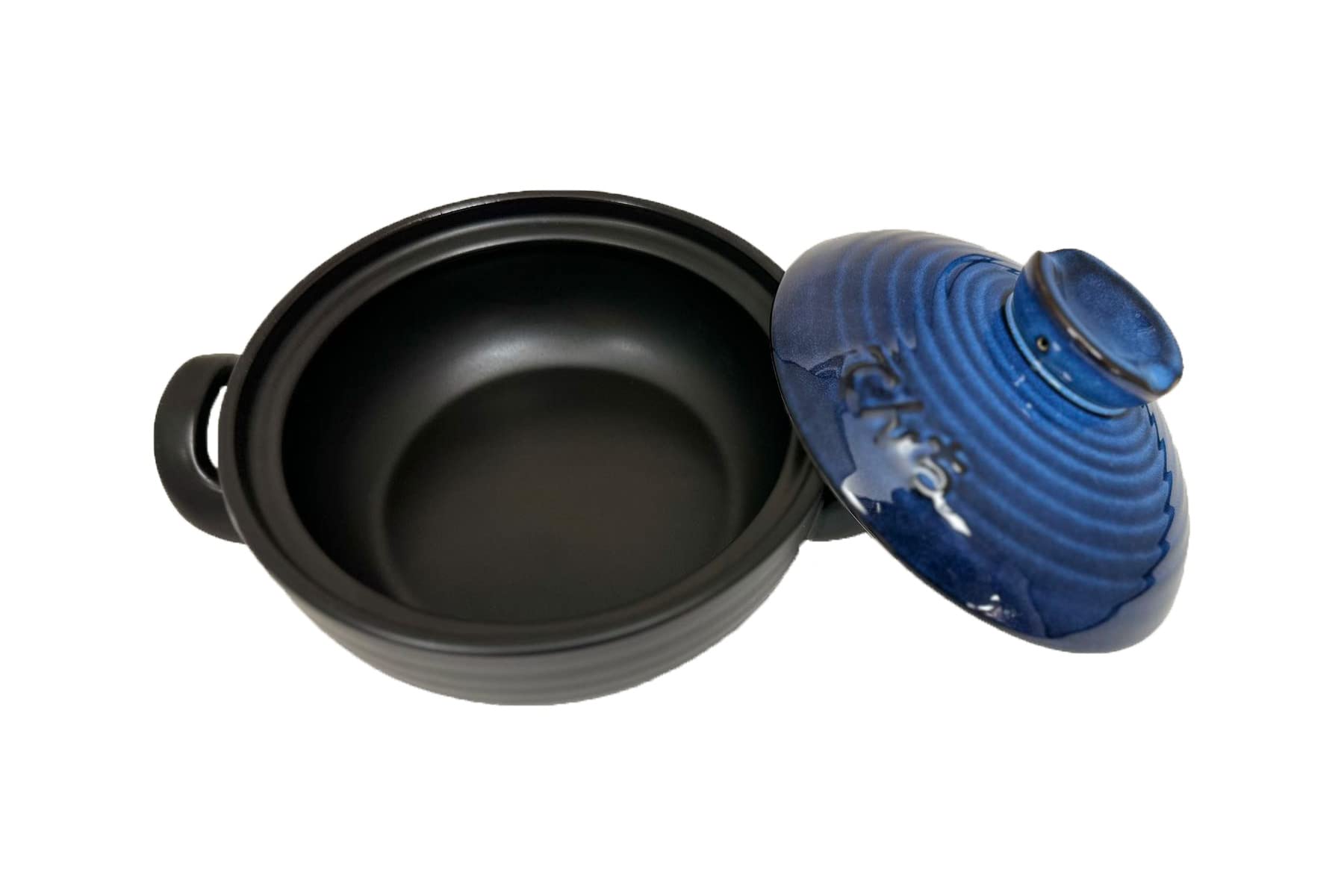 Premium Japanese Donabe Clay Pot - 1.5L/1.6QT Ceramic Stew Pot with Lid, Traditional Earthenware Cookware for Hot Pot, Soup & Rice Cooking - Blue (Ideal for Home Kitchen, Asian Cuisine & Slow Cooking)