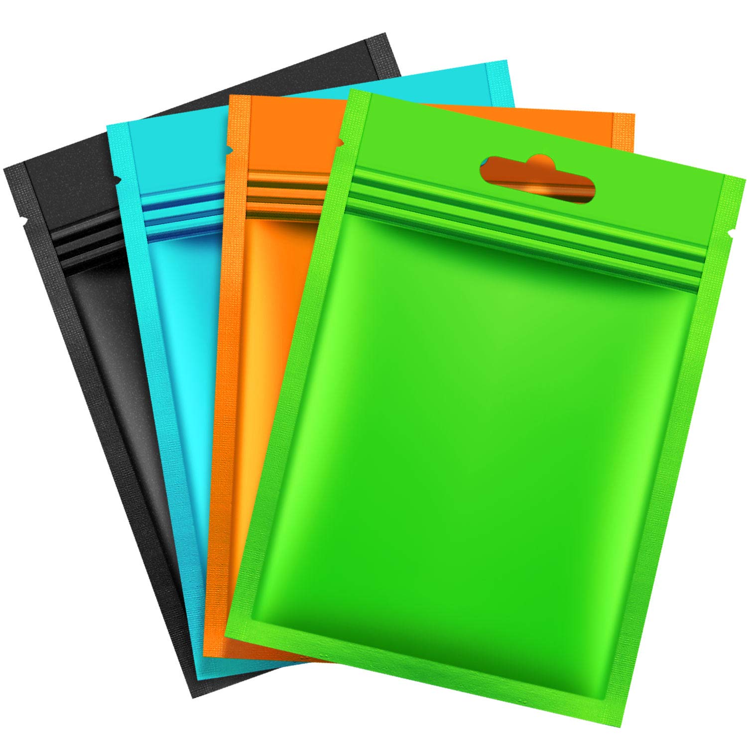 200 Pieces Mylar Zipper Bags - Aluminum Foil Food Storage Pouches, Flat Metallic Mylar Bags (7x10cm, Multicolor) | Airtight Packaging for Coffee, Tea, Snacks & Herbs | Perfect for Home, Kitchen & Travel Use