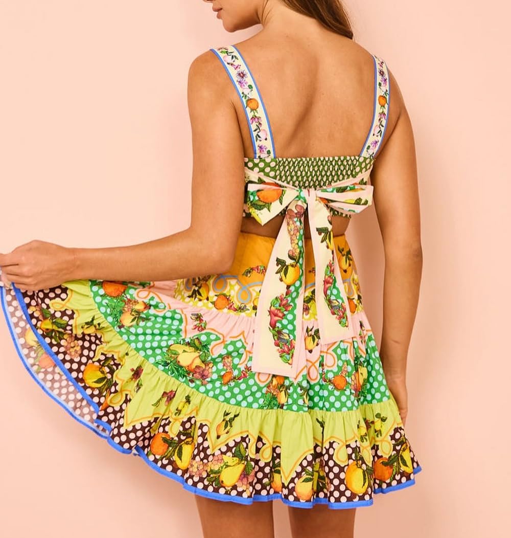 Women's Floral Boho Mini Cami Dress - Spaghetti Strap Flowy Sundress for Summer, Beach & Holiday Wear | Casual Outfit, Vacation Dress, Party Attire