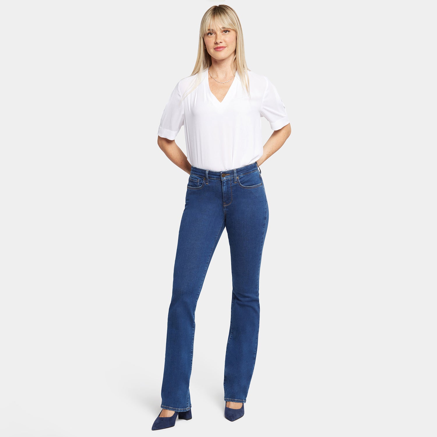 Barbara Bootcut Jeans for Women - Petite Fit Stretch Denim Pants - Comfortable & Flattering Quinn Style - Perfect for Casual Wear & Office Outfits