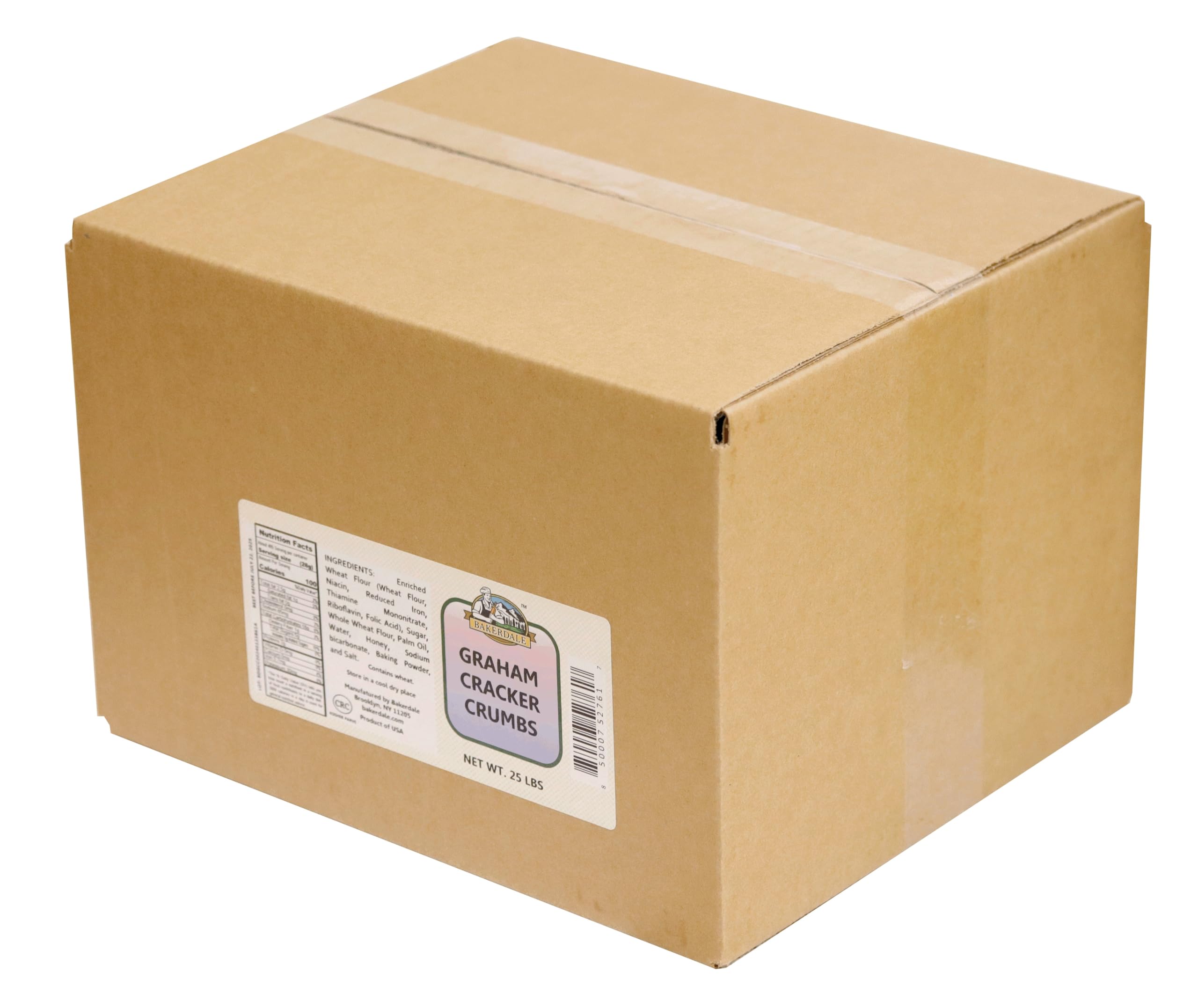 Bakerdale Graham Cracker Crumbs - 25 lb Bulk Case for Baking, Pie Crusts & Dessert Toppings | Perfect for Cheesecake Bases, Cookie Recipes & Homemade Treats