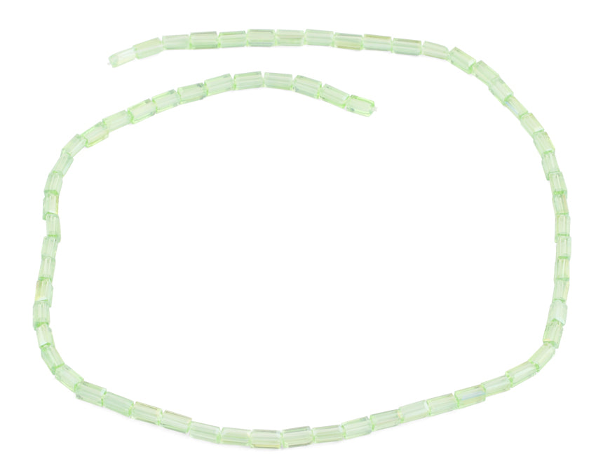 3X6mm Light Green Faceted Rectangle Crystal Beads for Jewelry Making, DIY Crafts, Bracelets & Necklaces - Perfect for Scrapbooking, Home Decor & Gift Packaging