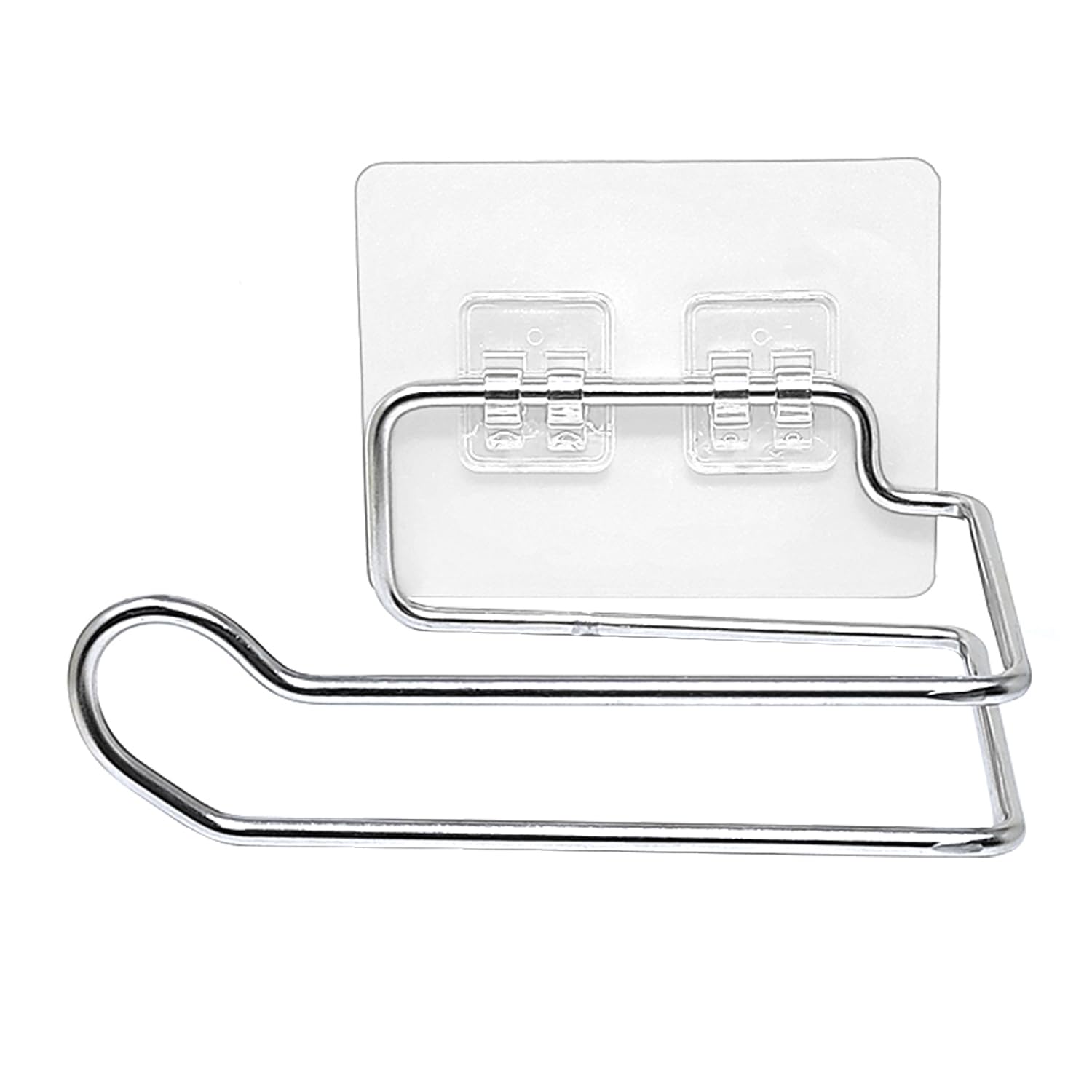 Stickzy 1PC Small Stainless Steel Self-Adhesive Toilet Paper Holder - No Drill Bathroom & Kitchen Towel Roll Hanger - Space Saving Storage Rack for Tissue, Paper Towels (Perfect for Apartments, RVs, Dorms)