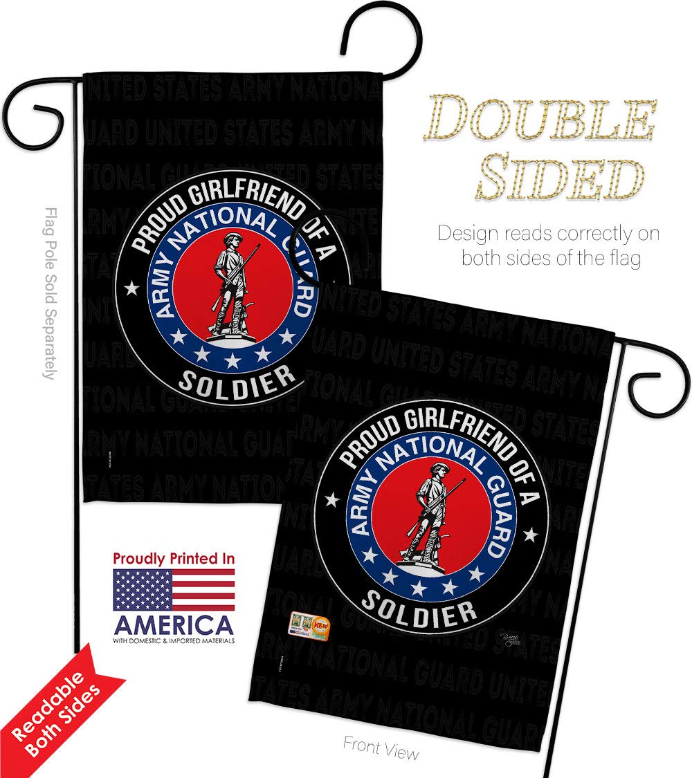 Army Girlfriend Garden Flag Set - Double-Sided 13x18.5in - Military Yard Decor