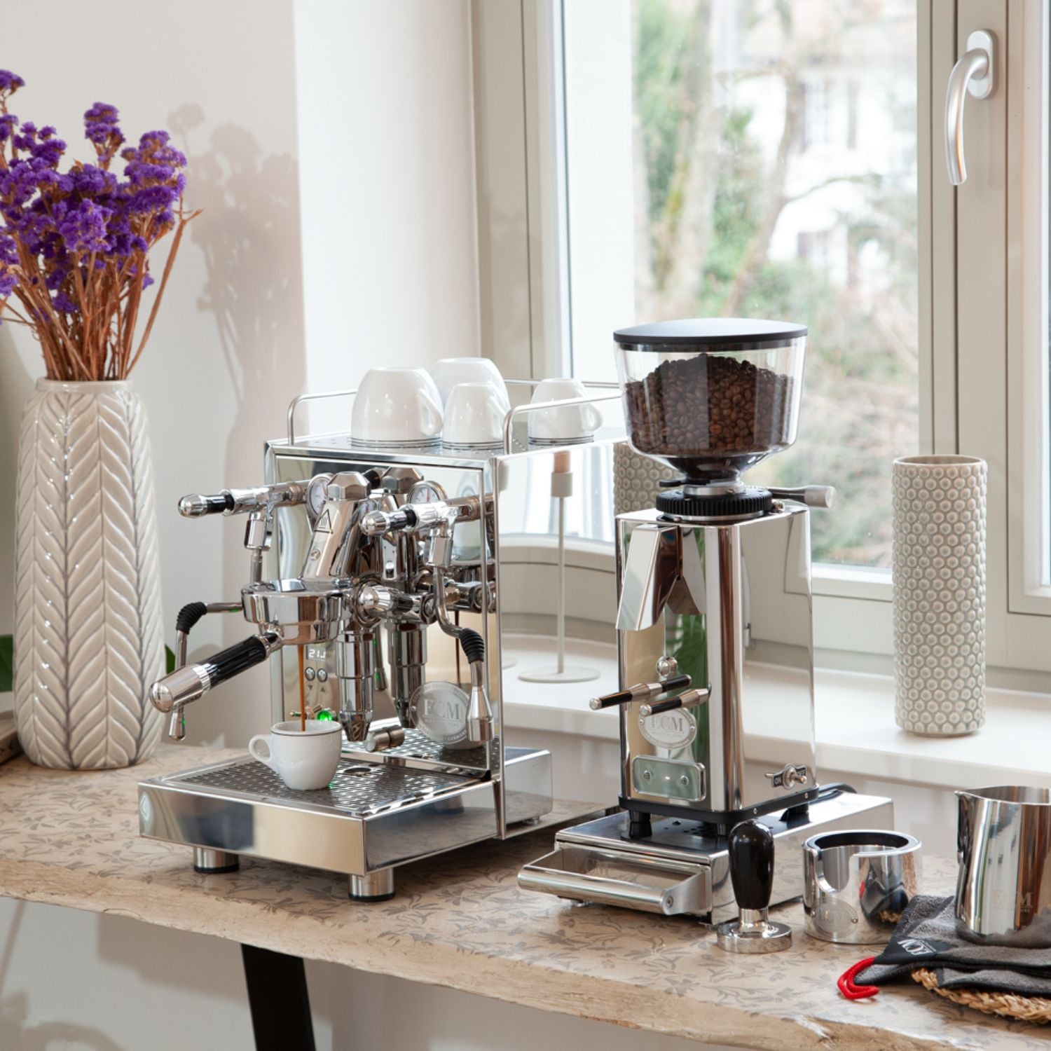 ECM Mechanika Max Espresso Machine - Professional Grade Italian Coffee Maker for Home & Cafe Use | Perfect for Espresso, Cappuccino & Latte Art