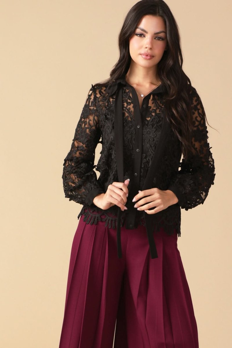 Call It Fate Lace Top Women's Fashion Blouse - Elegant Lace Design for Party, Date Night & Special Occasions