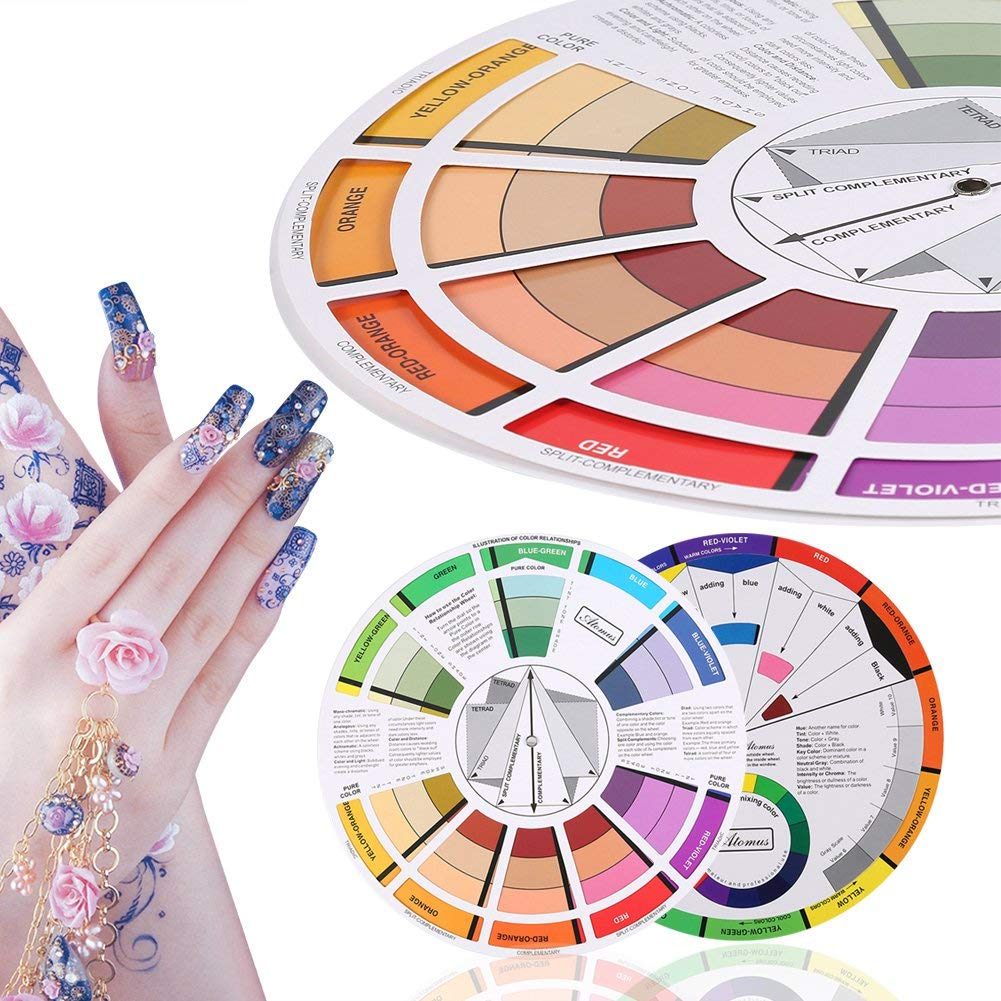 Professional Nail Color Wheel & Chromatography Card - Nail Gel Polish Display Chart for Salon Artists | Perfect for Color Mixing, Nail Art Design & Gel Polish Selection in Beauty Salons & Home Manicures