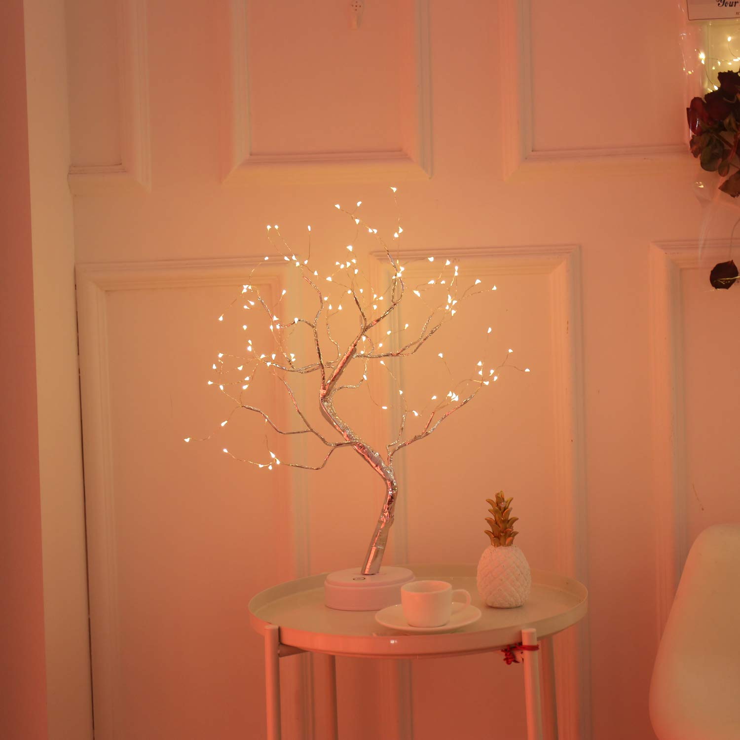 KHTO DIY LED Desk Bonsai Tree Light - 108 LED Head Lights with Touch Switch, Battery/USB Powered - Perfect for Home, Bedroom, Office, Wedding & Party Decorations - Create a Cozy Ambiance for Relaxation & Romantic Settings