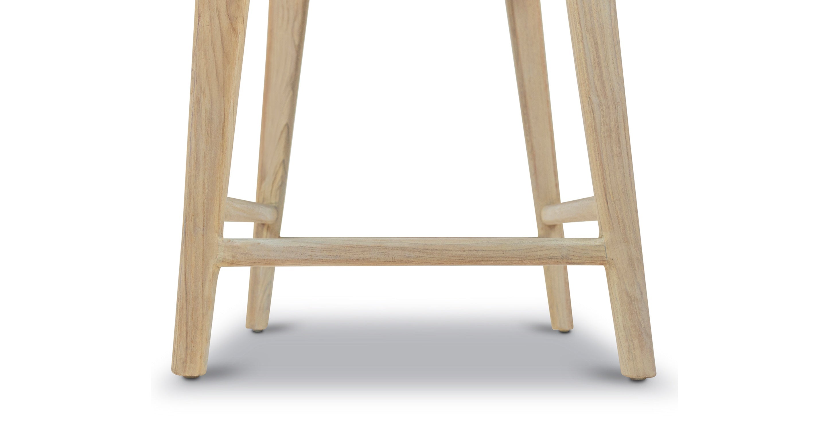 Premium Teak & Leather Counter Height Bar Stool - Modern Kitchen Island & Breakfast Nook Seating - Durable & Stylish for Home, Cafe, and Restaurant Use