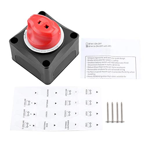 1-2-Both-Off Marine Battery Disconnect Switch | Heavy Duty M10 Battery Selector ON/OFF Power Switch | Waterproof & Fiberglass Reinforced for Yachts, Boats, RVs | Perfect for Dual Battery Systems & Marine Electrical Installations