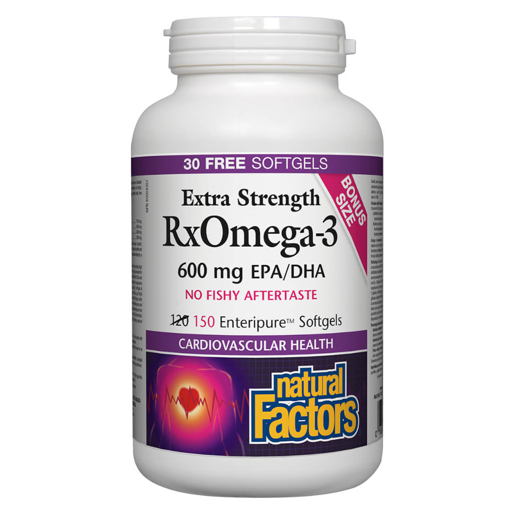 Rx Omega 3 Extra Strength 600mg Fish Oil Supplement - Supports Heart, Brain & Joint Health - Bonus Bottle Included - Perfect for Daily Wellness & Active Lifestyle