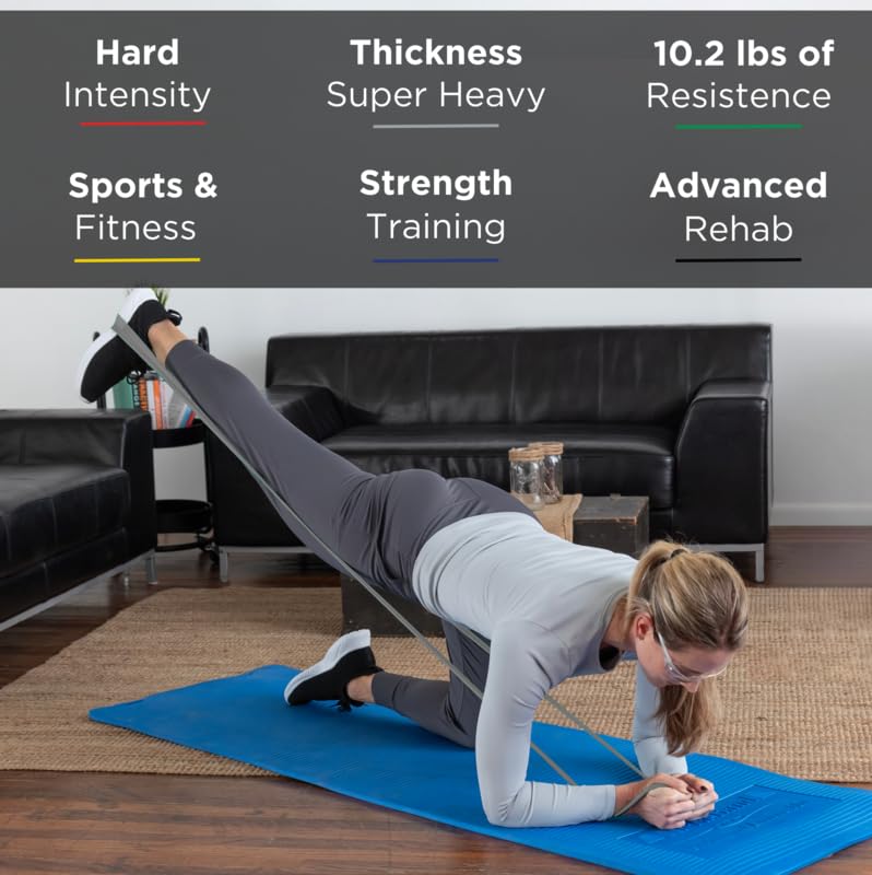 THERABAND Professional Latex Resistance Bands - 6 Yard Roll for Strength Training, Physical Therapy & Home Workouts (Silver, Super Heavy, Level 7) - Perfect for Upper/Lower Body Exercises, Pilates & Rehab