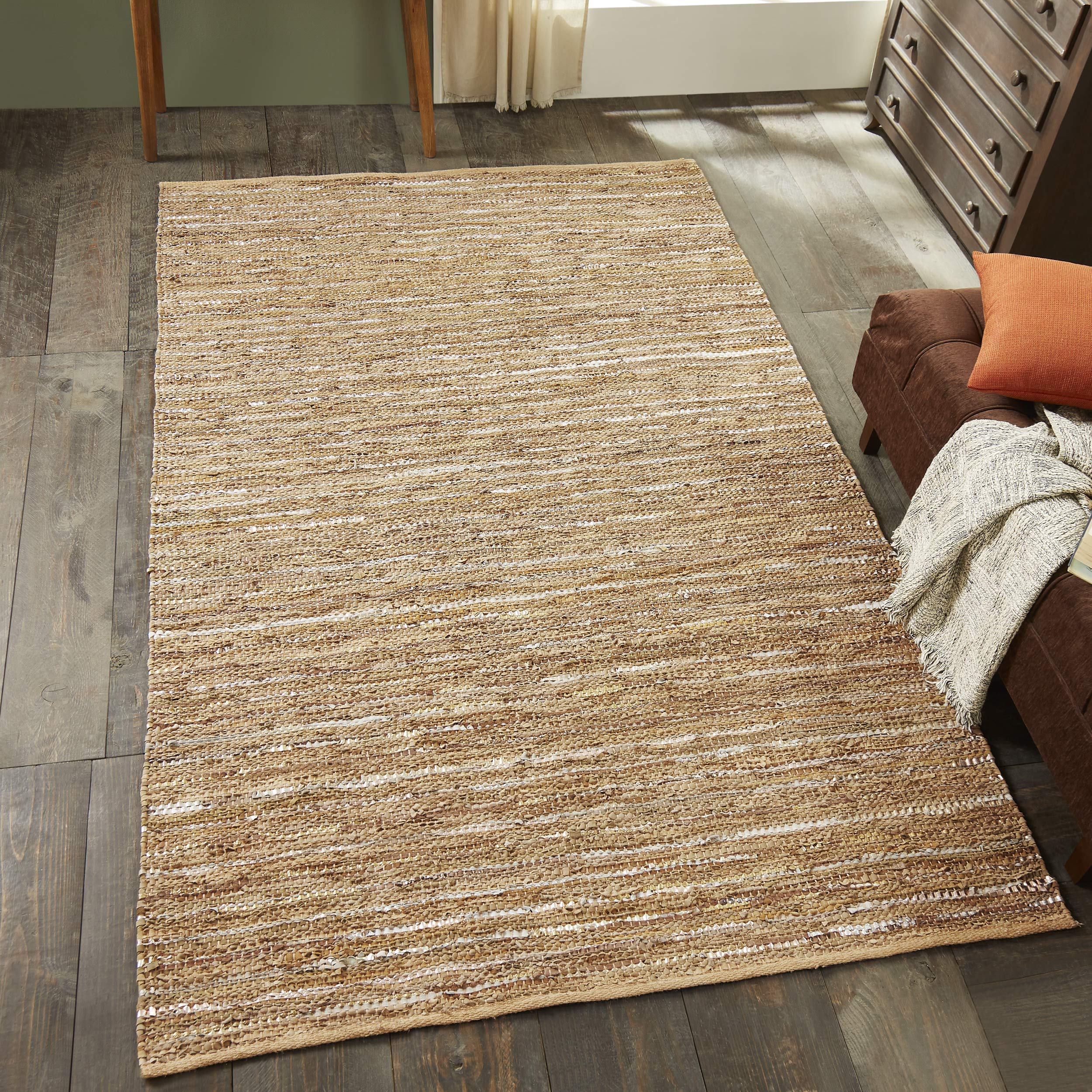 Premium Indoor Area Rug with Jute Backing - Soft & Durable for Kids & Pets - Vintage Abstract Design - Ansley Collection (5' x 8', Oatmeal) - Perfect for Living Room, Bedroom, Dorm, Entryway & Hallway Decor