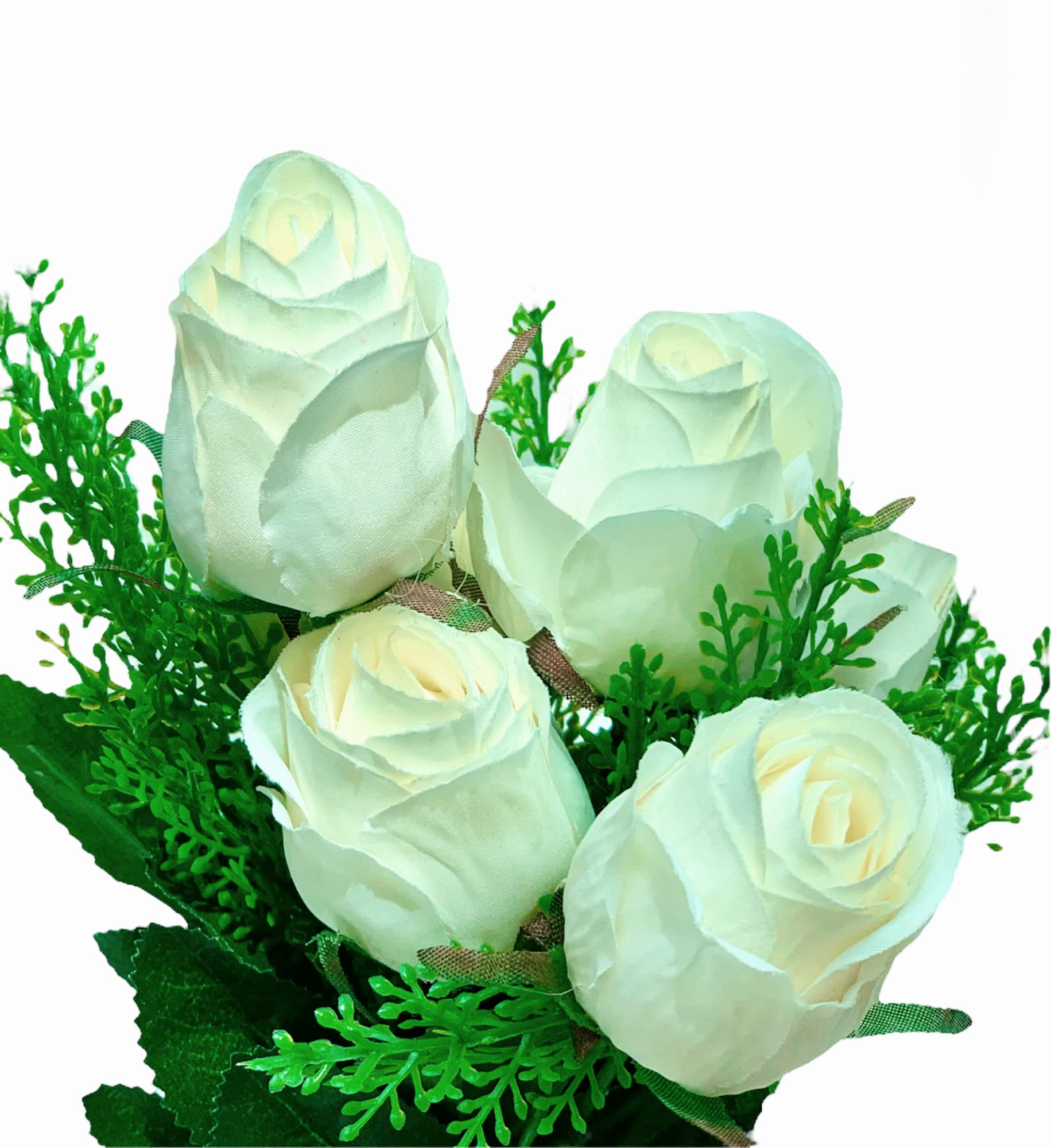 Artificial Silk Rose Flower Bouquet with Stems - Faux Flowers for DIY Wedding Bouquets, Bridal Shower, Party & Home Decor (Chiffon) - Perfect for Centerpieces, Table Arrangements, and Romantic Gift Giving