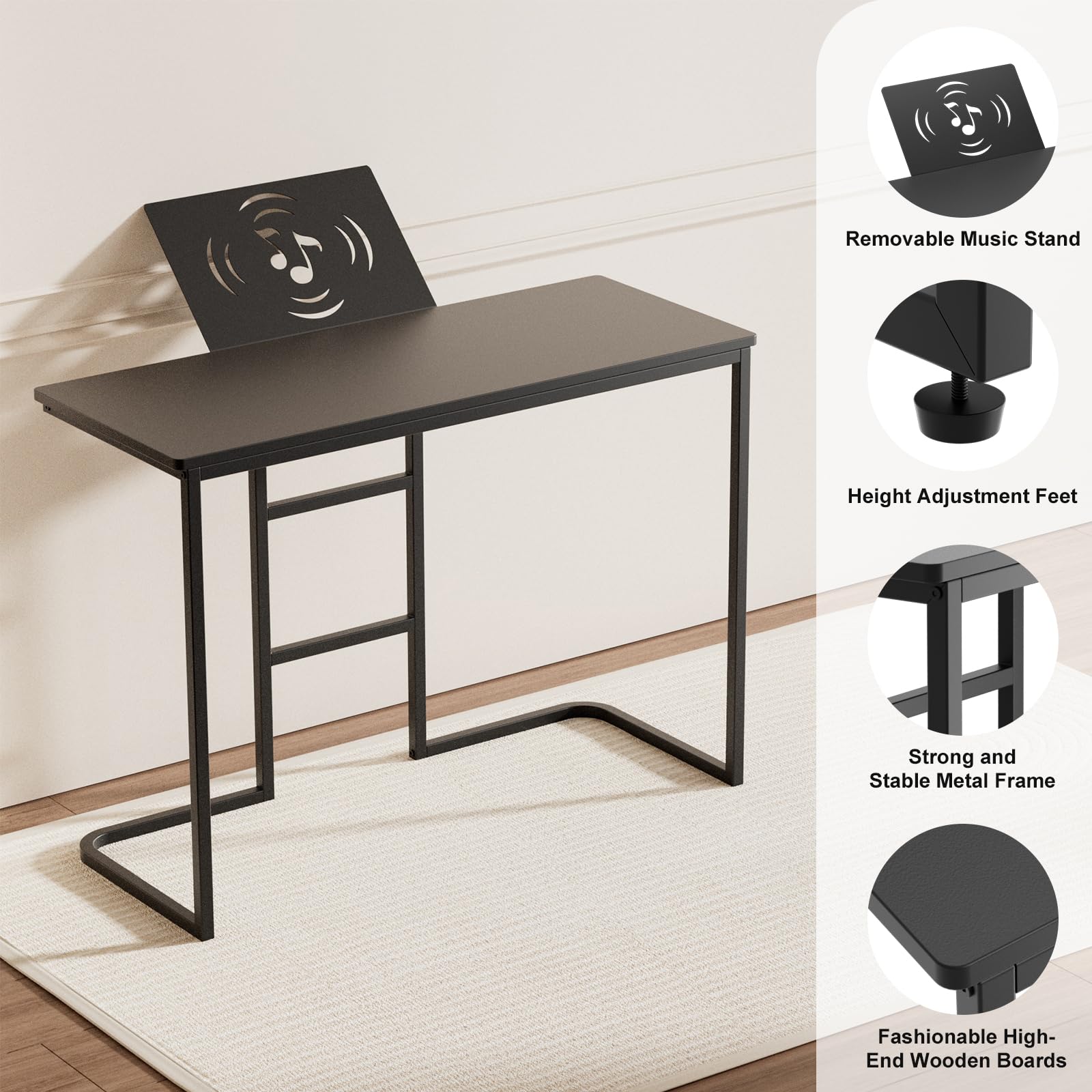 Heavy Duty Piano Stand for 54-88 Key Digital Pianos - Adjustable Keyboard Stand for Kids & Adults - Compatible with Yamaha, Casio, Roland - Perfect for Home Practice, Studio Recording & Live Performances (Black)