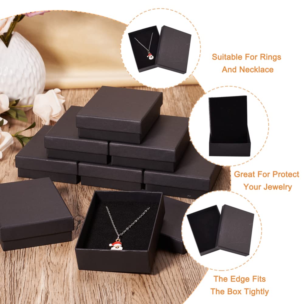 24-Piece Black Cotton Lined Jewelry Gift Box Set - 3.54