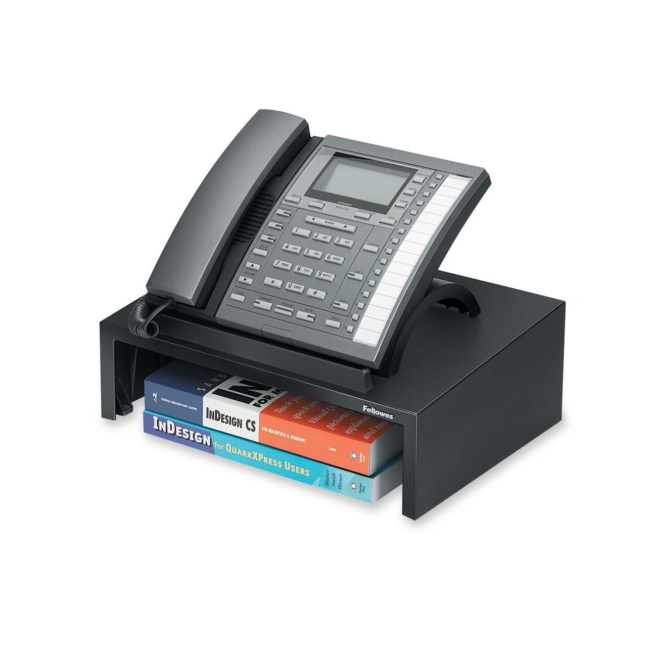 Fellowes 8038601 Designer Suites Phone Stand - Adjustable Desktop Organizer for Smartphones, Tablets & Office Use | Perfect for Video Calls, Work from Home & Desk Organization