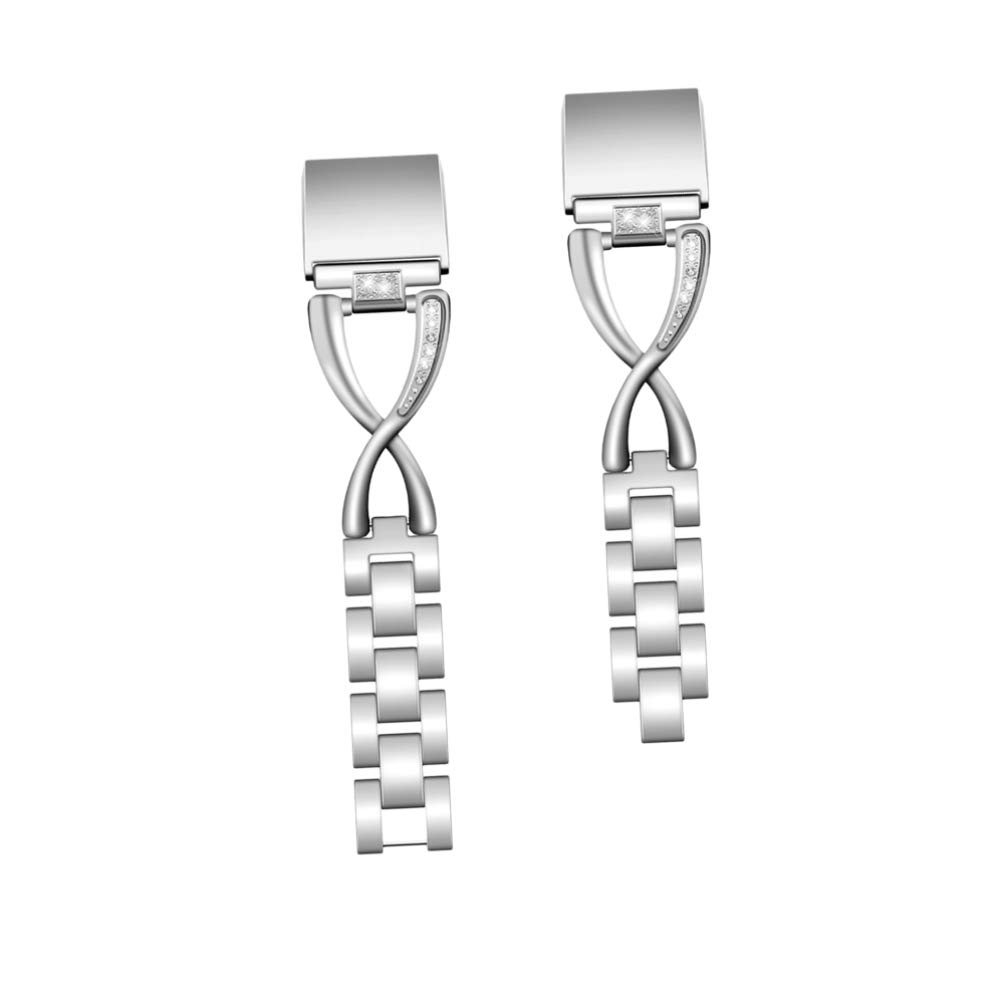 Stainless Steel X-Shape Rhinestone Watch Band Replacement for Fitbit Charge 2 - Elegant & Durable Strap for Work, Gym & Everyday Wear