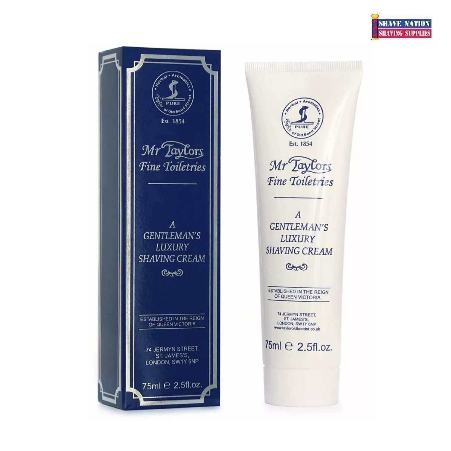 Taylor of Old Bond Street Mr Taylors Luxury Shaving Cream for Men - 150ml Tube | Premium Barber Quality Shave Cream for Sensitive Skin | Perfect for Travel & Daily Grooming Routine