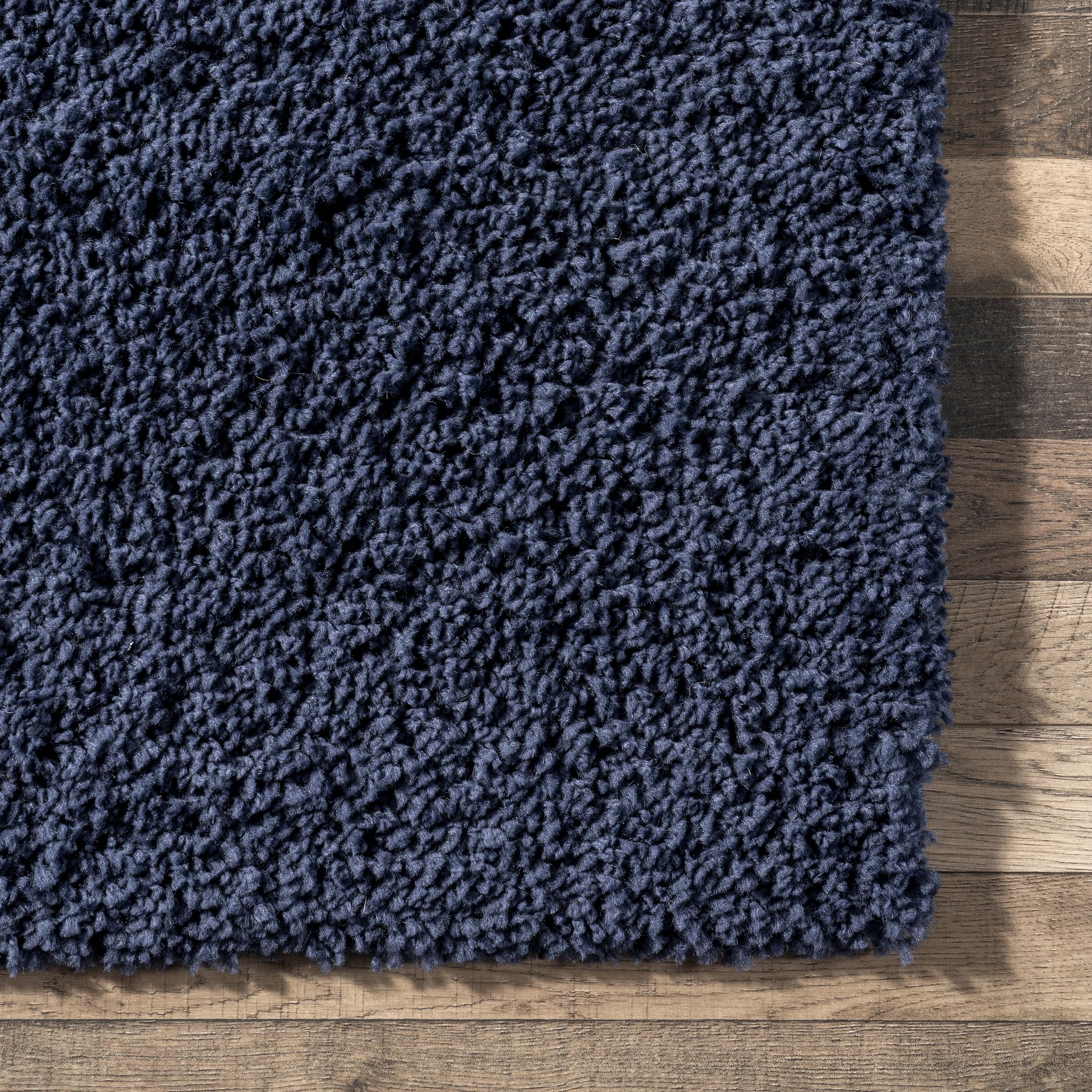 nuLOOM Marleen Contemporary Shag Accent Rug 3x5 Feet Navy Blue - Soft Plush Area Rug for Living Room, Bedroom & Nursery Decor