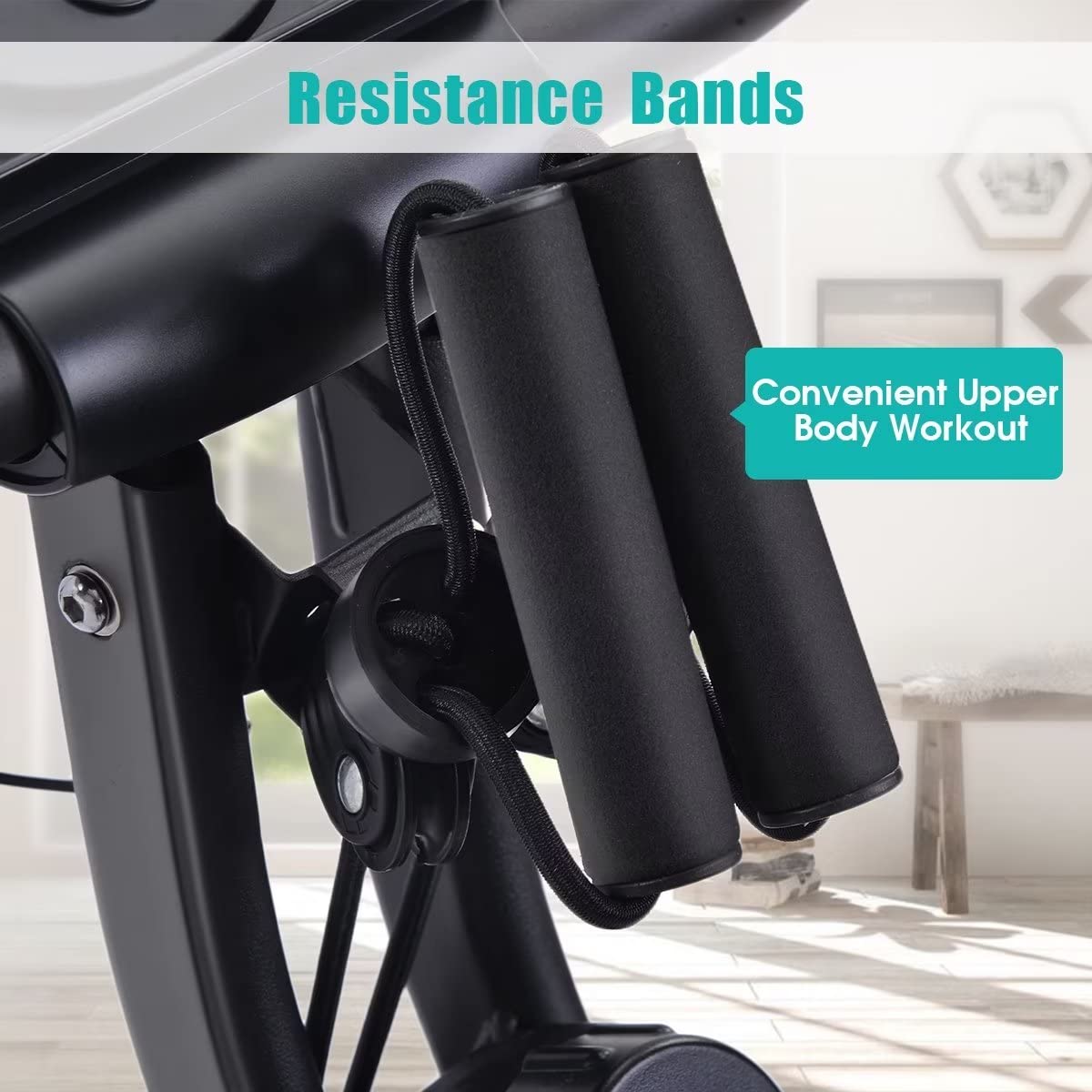 Merax Foldable Exercise Bike - 3-in-1 Magnetic Stationary Bike with 16-Level Resistance, 300LB Capacity for Home Workout | Indoor Cycling Fitness Equipment for Cardio Training & Weight Loss