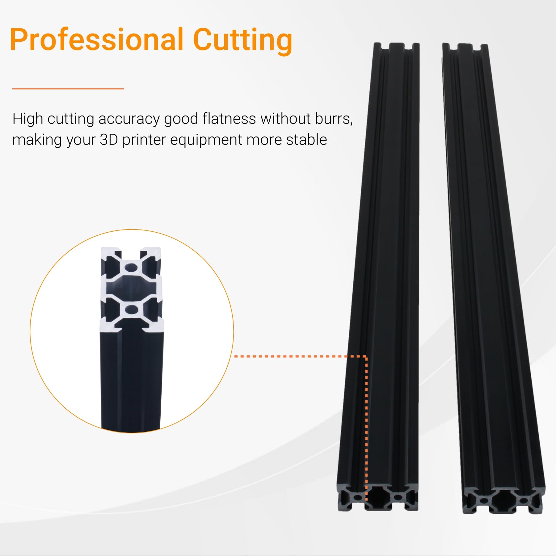 2PCS 300mm 2040 V-Slot Aluminum Extrusion - Black Anodized European Standard Linear Rails with Accessories for 3D Printer & CNC Machines | Perfect for DIY Projects, Robotics, and Industrial Automation
