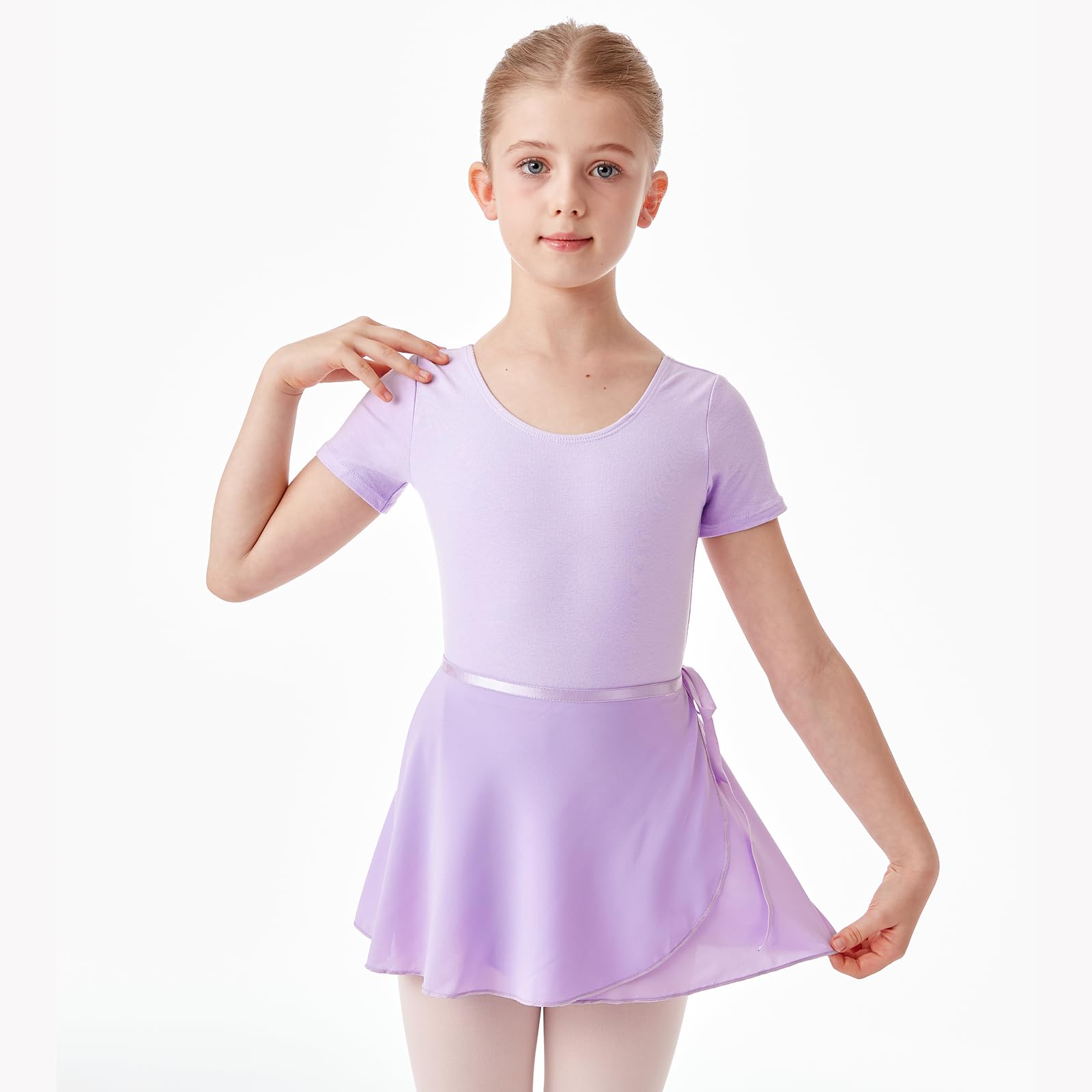 HiDance Girls Ballet Leotard with Skirt & Tights - Toddler Dance Outfit Combo for Ballet Class & Recitals