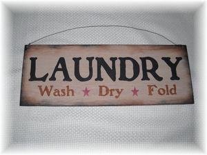 Laundry Wash Dry Fold Sign - Rustic Home Decor for Laundry Room