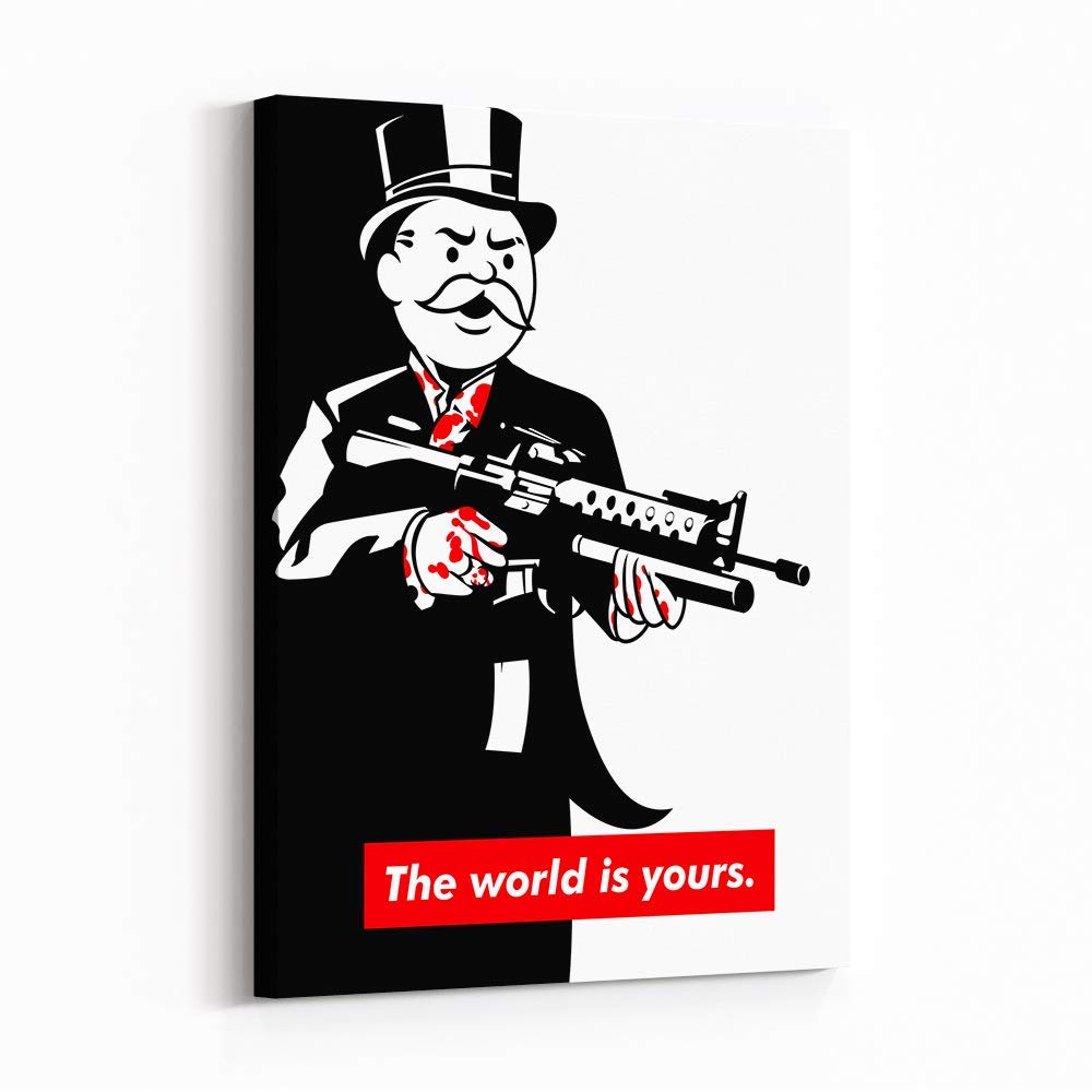 Inktuitive 'Uncle Montana' Motivational Wall Art - 24x18 Framed High-Resolution Canvas Print | Premium Mr. Monopoly Inspired Office & Home Decor | Perfect for Living Room, Bedroom & Office Inspiration