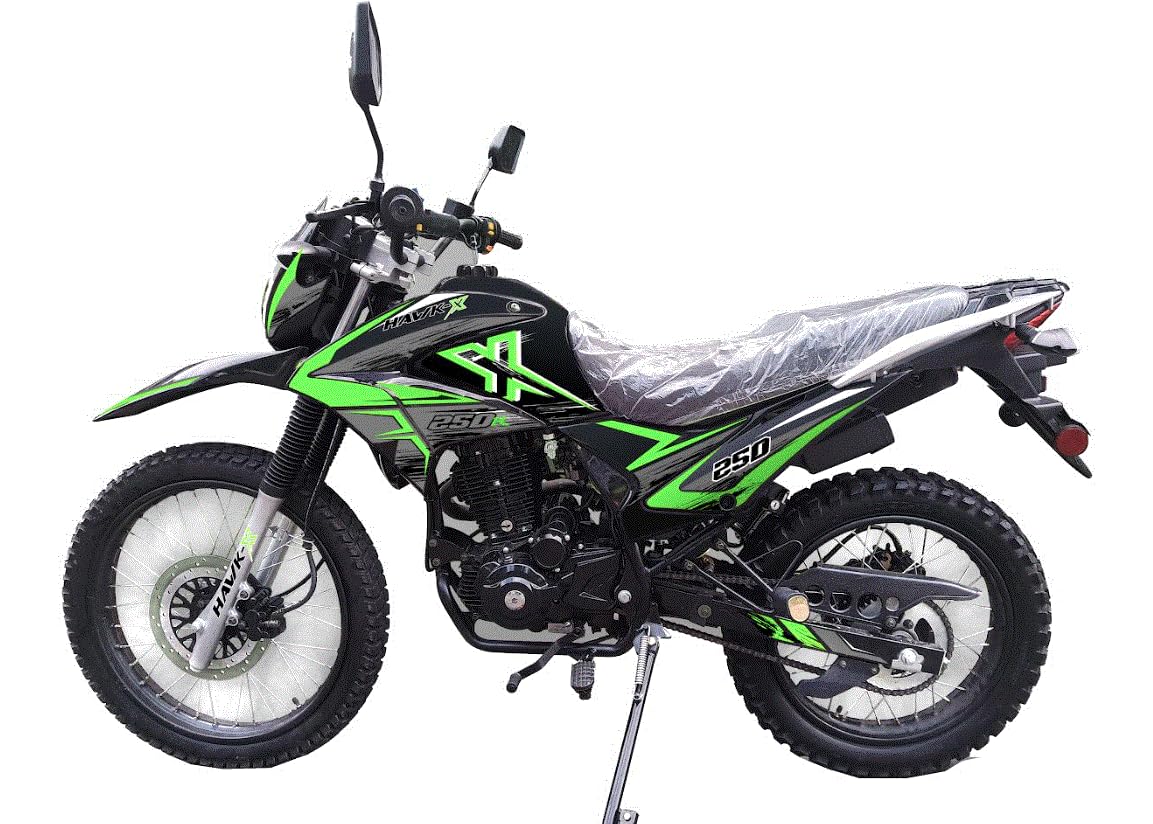 New XHawk ENDURO 250cc Dirt Bike Motorcycle - 250cc Dual Sport Street Legal Dirtbike for Adults - Off-Road & Trail Riding (Green)