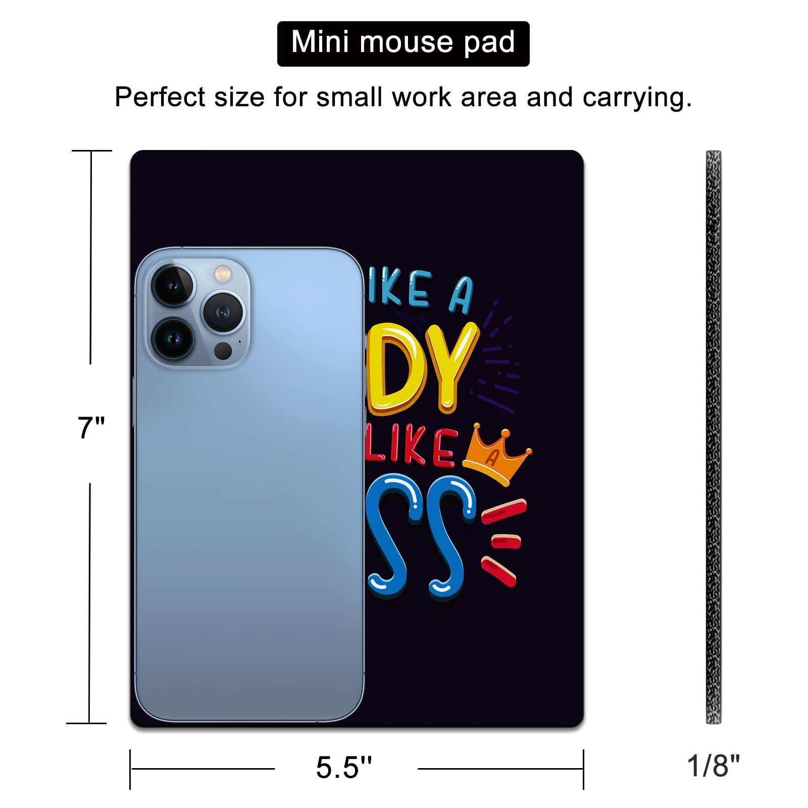 Cute Small Mouse Pad for Wireless Mouse & Laptop - 5.5