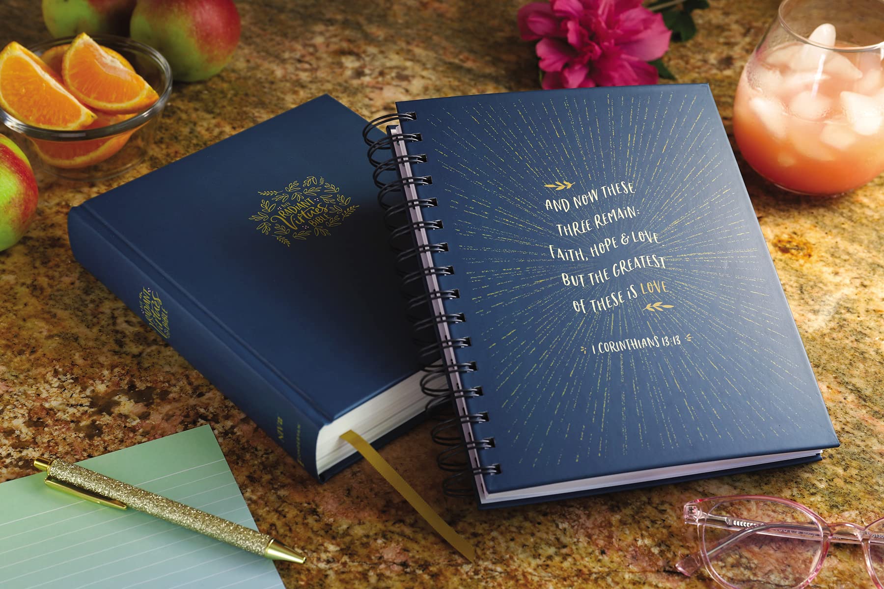 NIV Radiant Virtues Bible: Hardcover Red Letter Comfort Print with Journal Gift Set - Inspirational Christian Bible Study for Faith, Hope & Love - Perfect for Devotional Reading, Bible Study Groups & Spiritual Gifts