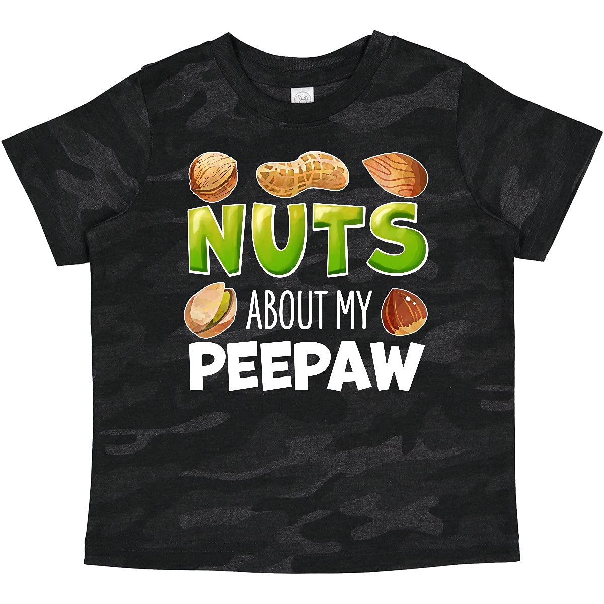Inktastic Nuts About My Peepaw Peanut Almond Pistachio Baby T-Shirt - Cute Graphic Tee for Grandkids - Perfect for Family Reunions & Grandparents Day Gifts