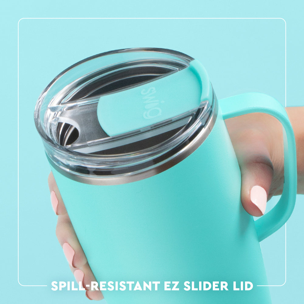 Premium 22oz Glacier Stripe Insulated Travel Mug - Leak-Proof Stainless Steel Coffee Tumbler for Hot & Cold Drinks - Perfect for Commuting, Camping & Office Use