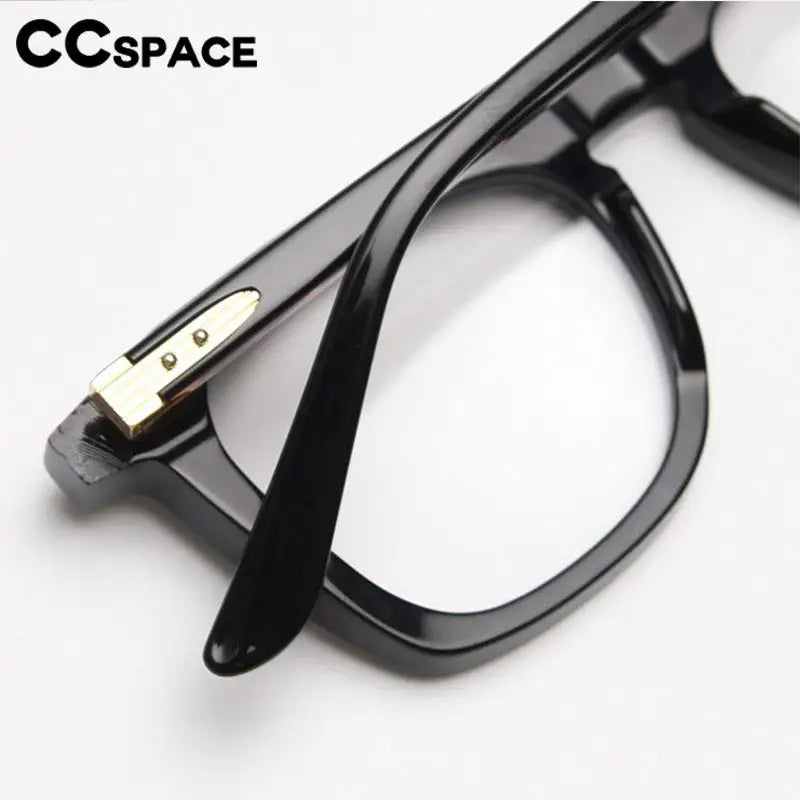 CCspace Unisex Full Rim Big Square Acetate Eyeglasses 57347 - Stylish & Durable Frame for Men & Women - Perfect for Reading, Work, and Everyday Fashion Accessory