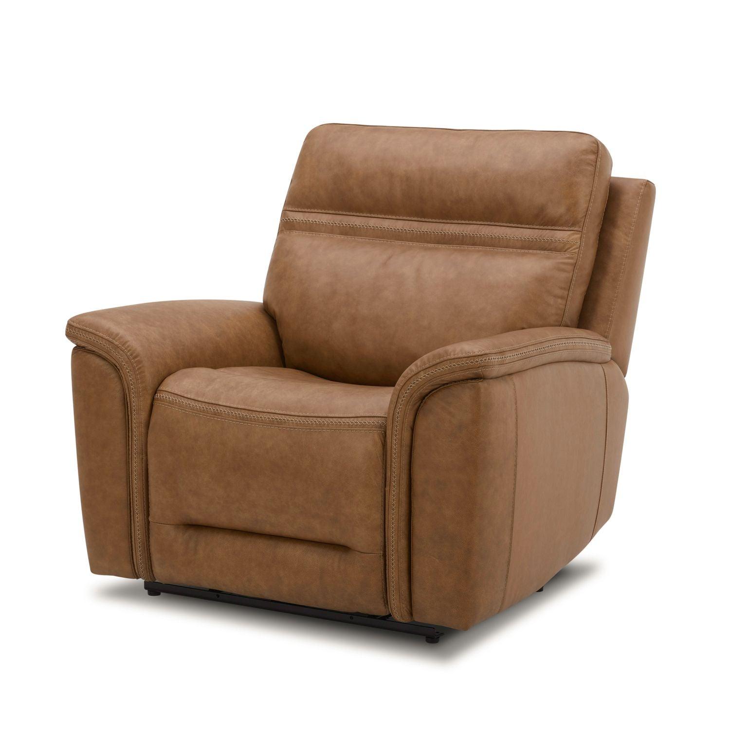 7007CM 13P Cooper Camel Recliner Chair - Premium Leather Living Room Recliner with Padded Armrests - Perfect for Home Theater, Gaming & Relaxation