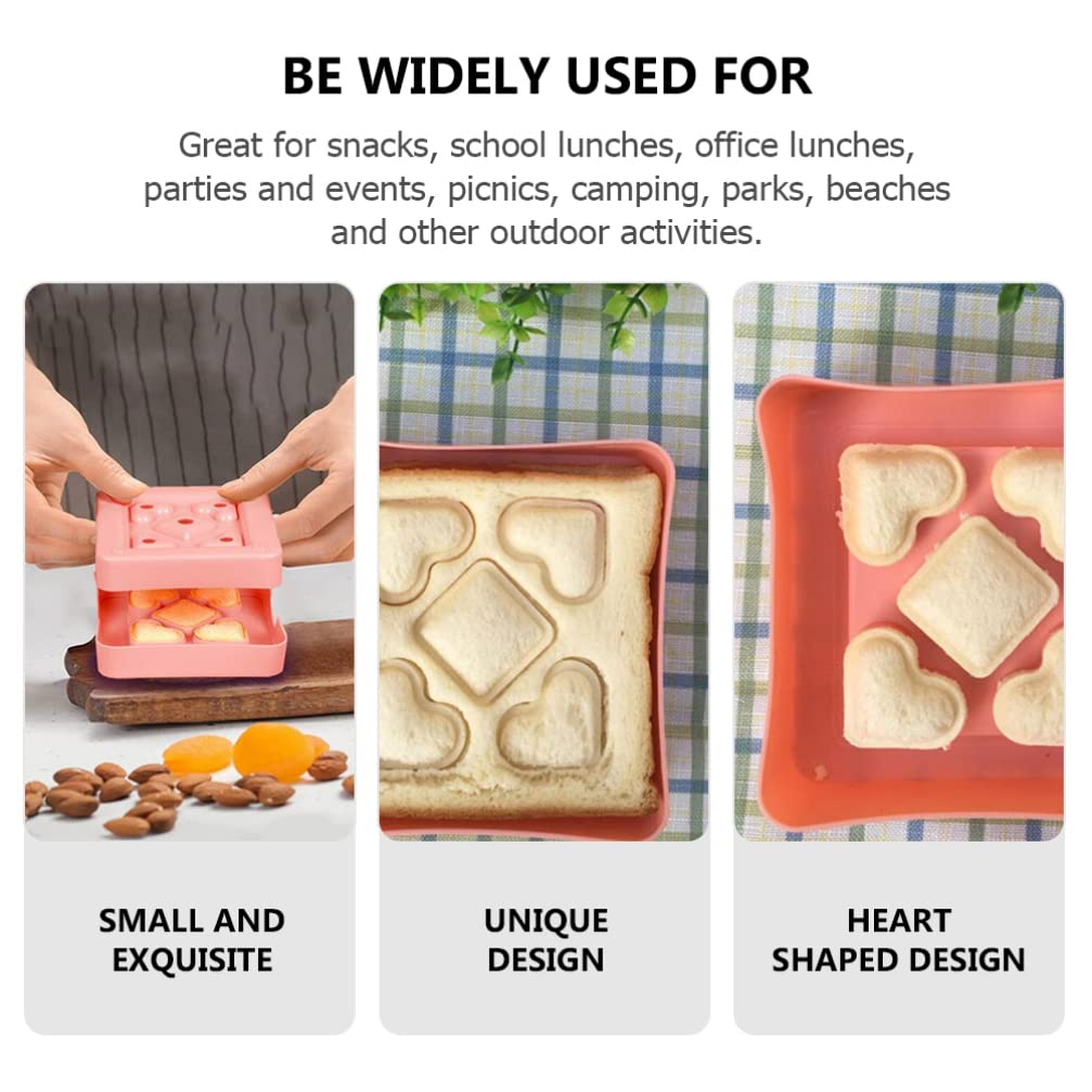 2pcs Heart-Shaped Sandwich Molds - Plastic Bread Making & Cake Decorating Tools - Mini Sandwich Cutters for DIY Kitchen Utensils - Perfect for Valentine's Day, Kids Lunch Box & Party Snacks