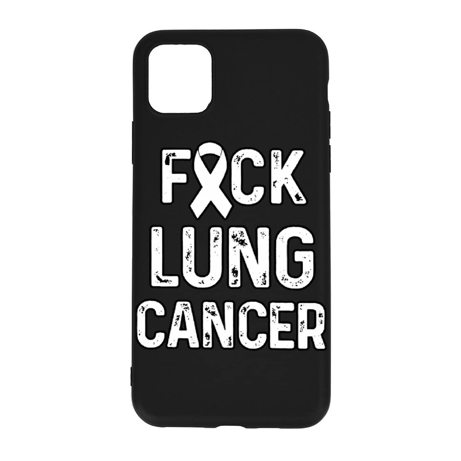 Fight Against Lung Cancer Awareness Silicone Case for iPhone 11/11 Pro/11 Pro Max - Soft Black Protective Cover | Show Support for Cancer Patients & Survivors